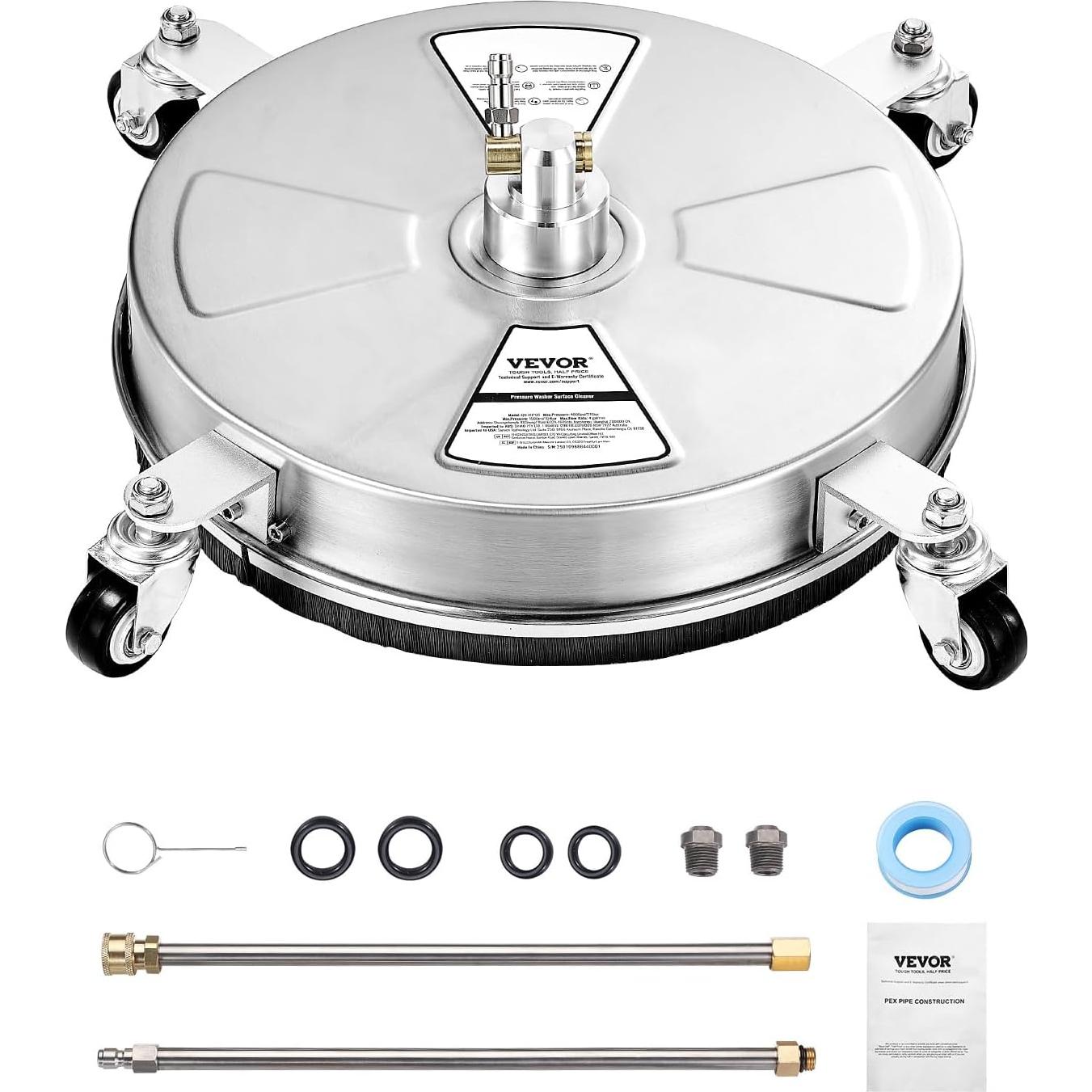 Limpiador de Superficies a Presión VEVOR 15" Acero Inoxidable 4000 PSI