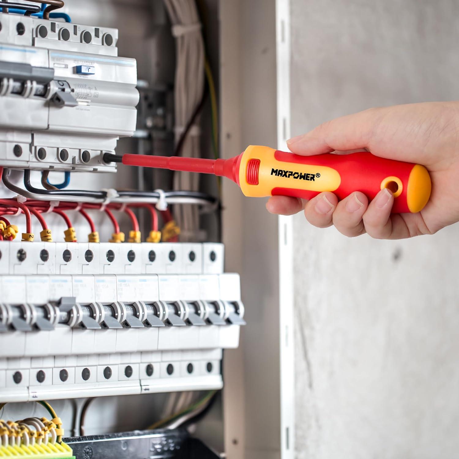 Juego de Destornilladores Aislados MAXPOWER 7 en 1 con Punta Magnética