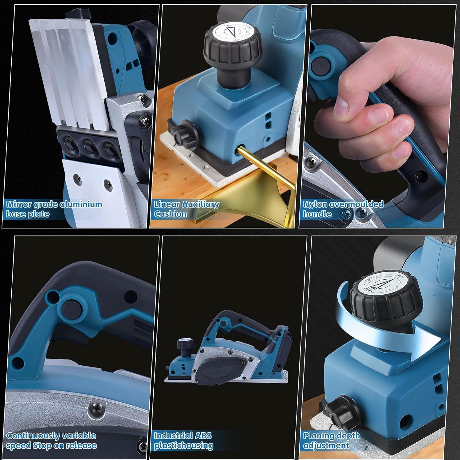 Planeador de Mano Inalámbrico ConBlom 700W 15000RPM Azul