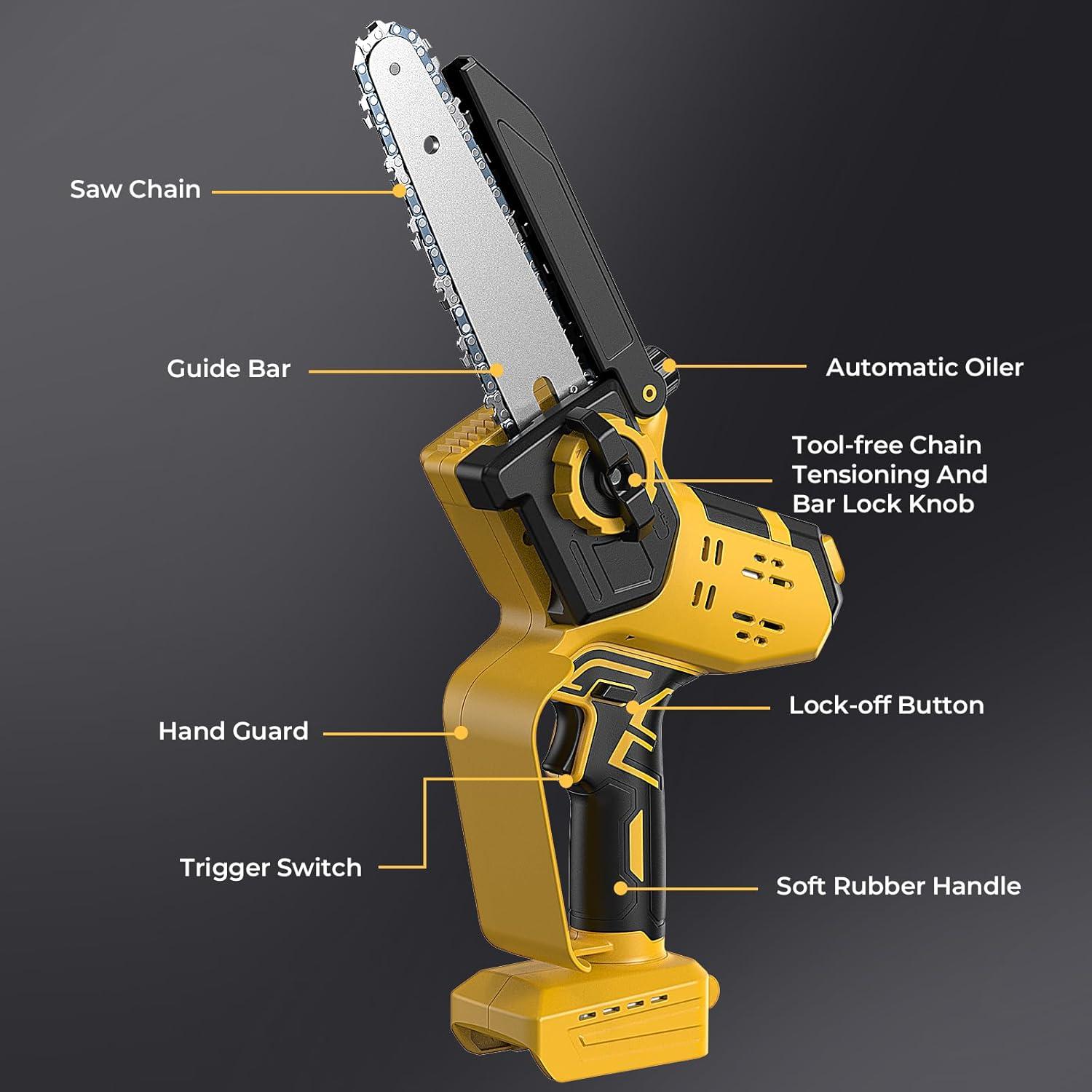 Mini Motosierra a Batería BITOON 20V MAX 2-en-1 6" y 8"