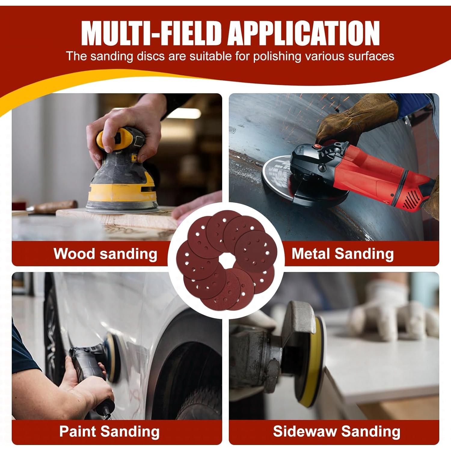 Discos de Lijado 20 PCS 12.7 cm 240 Granos YNZDRWA