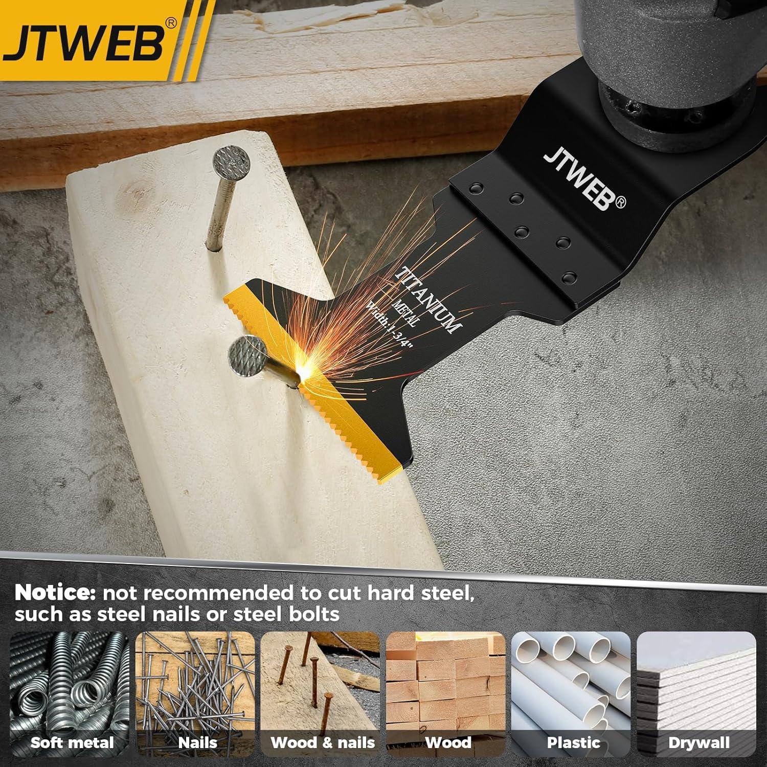 Cuchillas Oscilantes de Titanio JTWEB 10PC para Metal y Madera