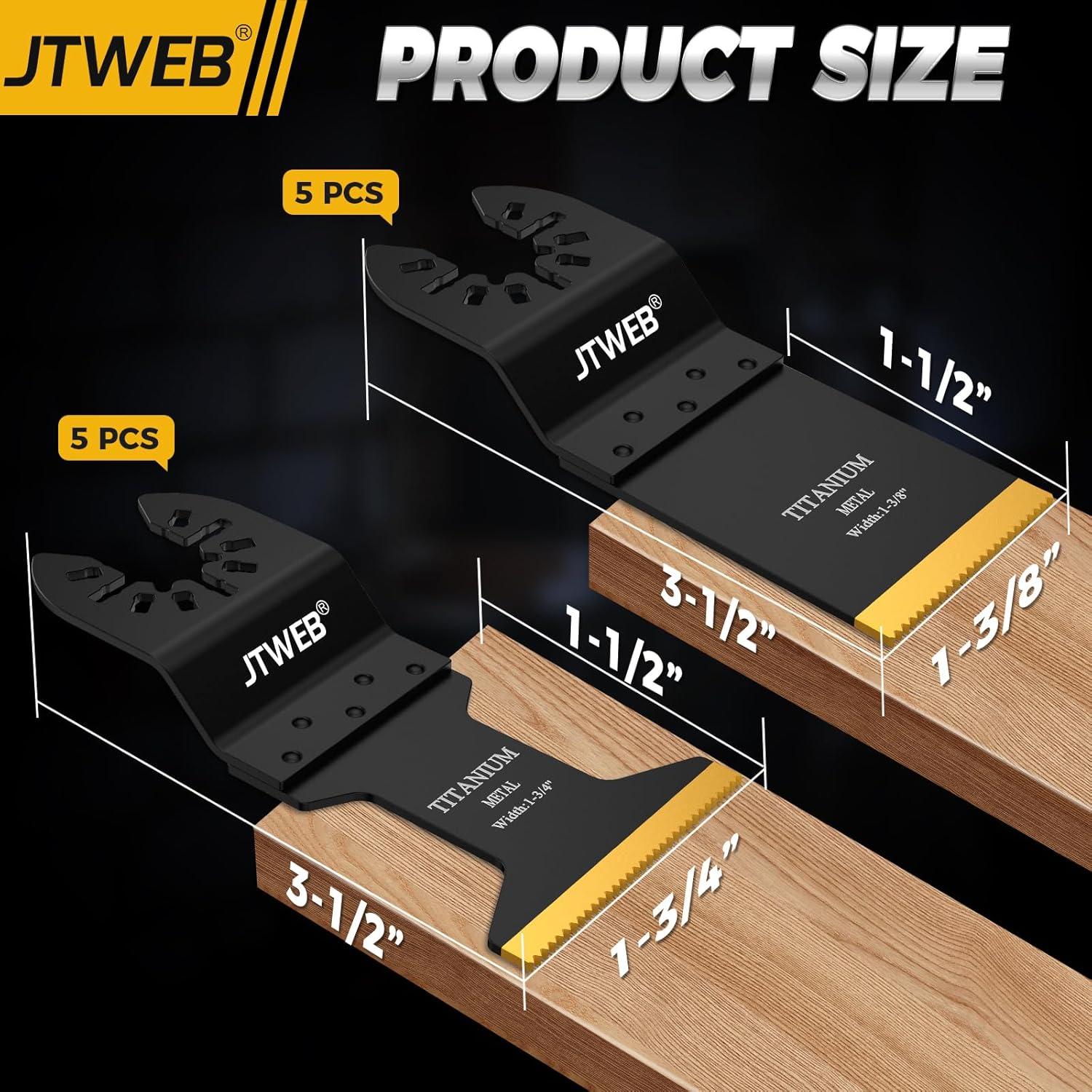 Cuchillas Oscilantes de Titanio JTWEB 10PC para Metal y Madera