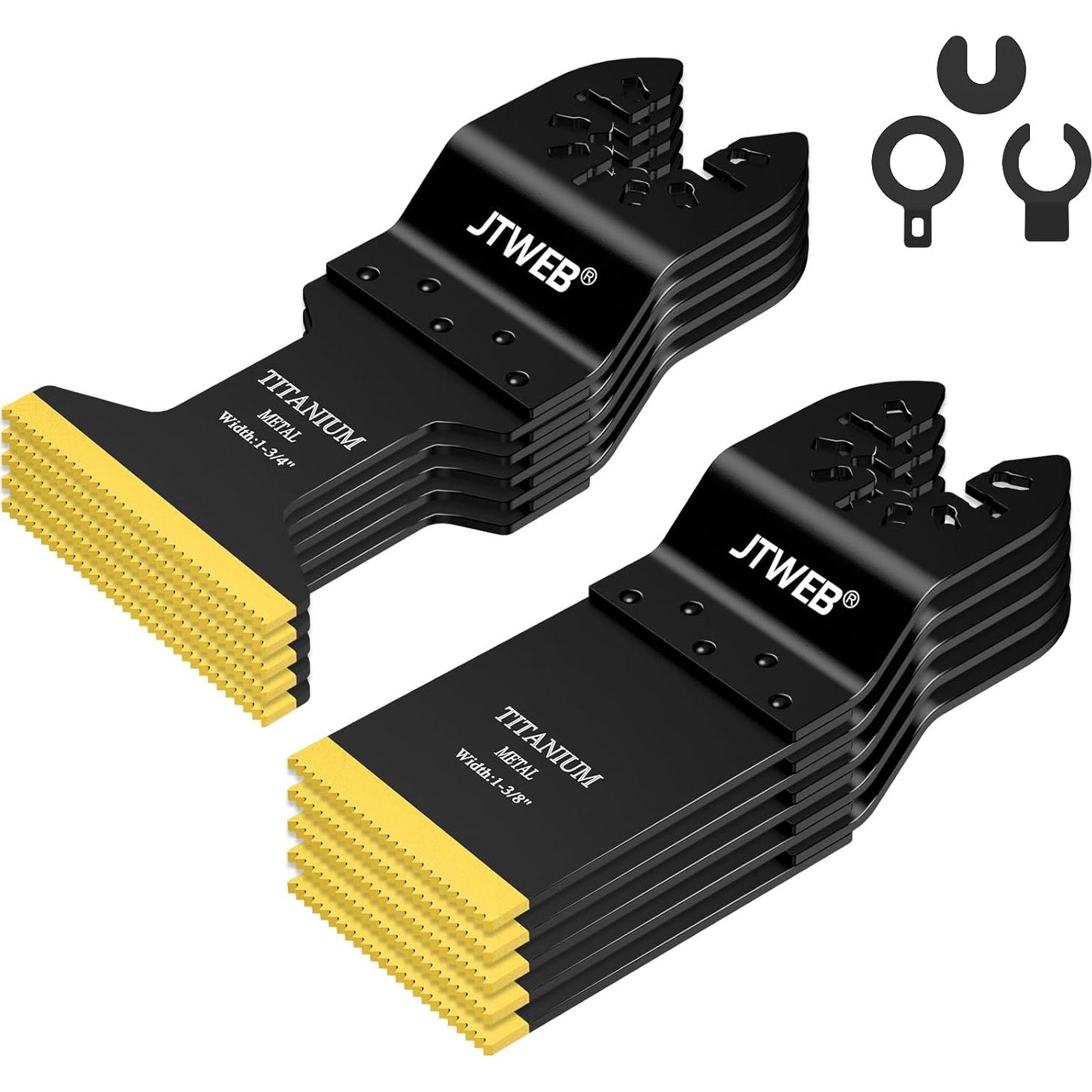 Cuchillas Oscilantes de Titanio JTWEB 10PC para Metal y Madera