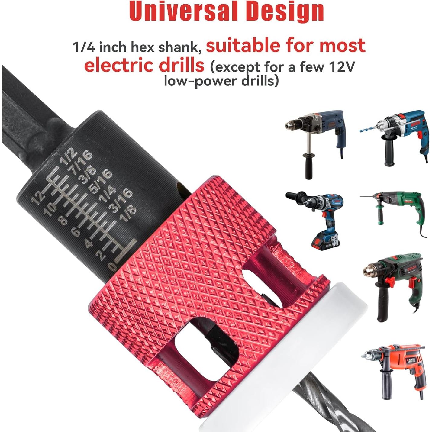 Juego de 5 Brocas Avellanadas HSS M2 con Tope de Profundidad