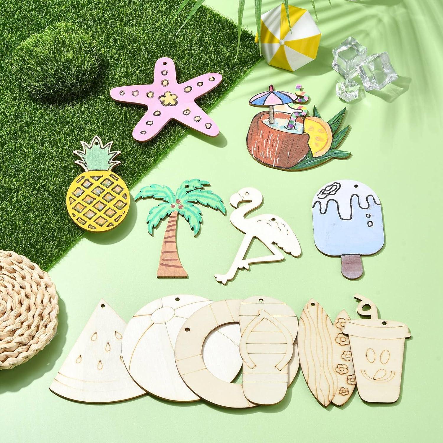 32 Piezas Charms de Madera Tema Playa Gythara para DIY