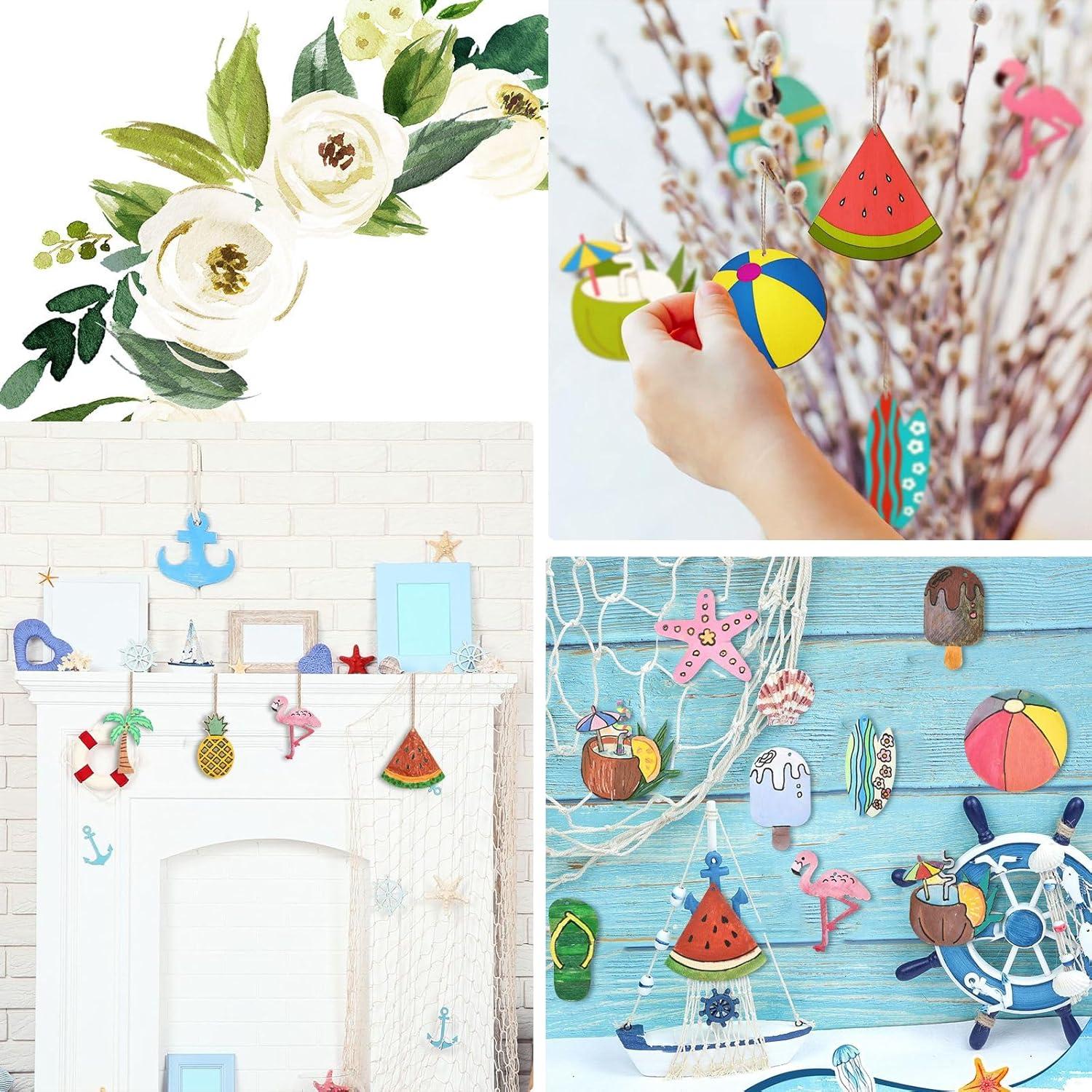 32 Piezas Charms de Madera Tema Playa Gythara para DIY