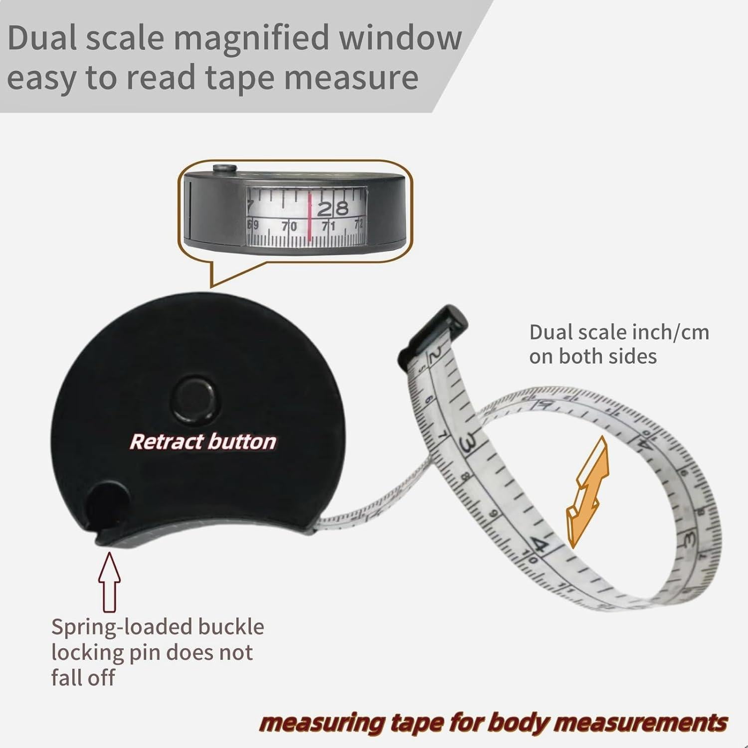 Cinta Métrica Retráctil Oiyaku 150cm Doble Escala Fitness
