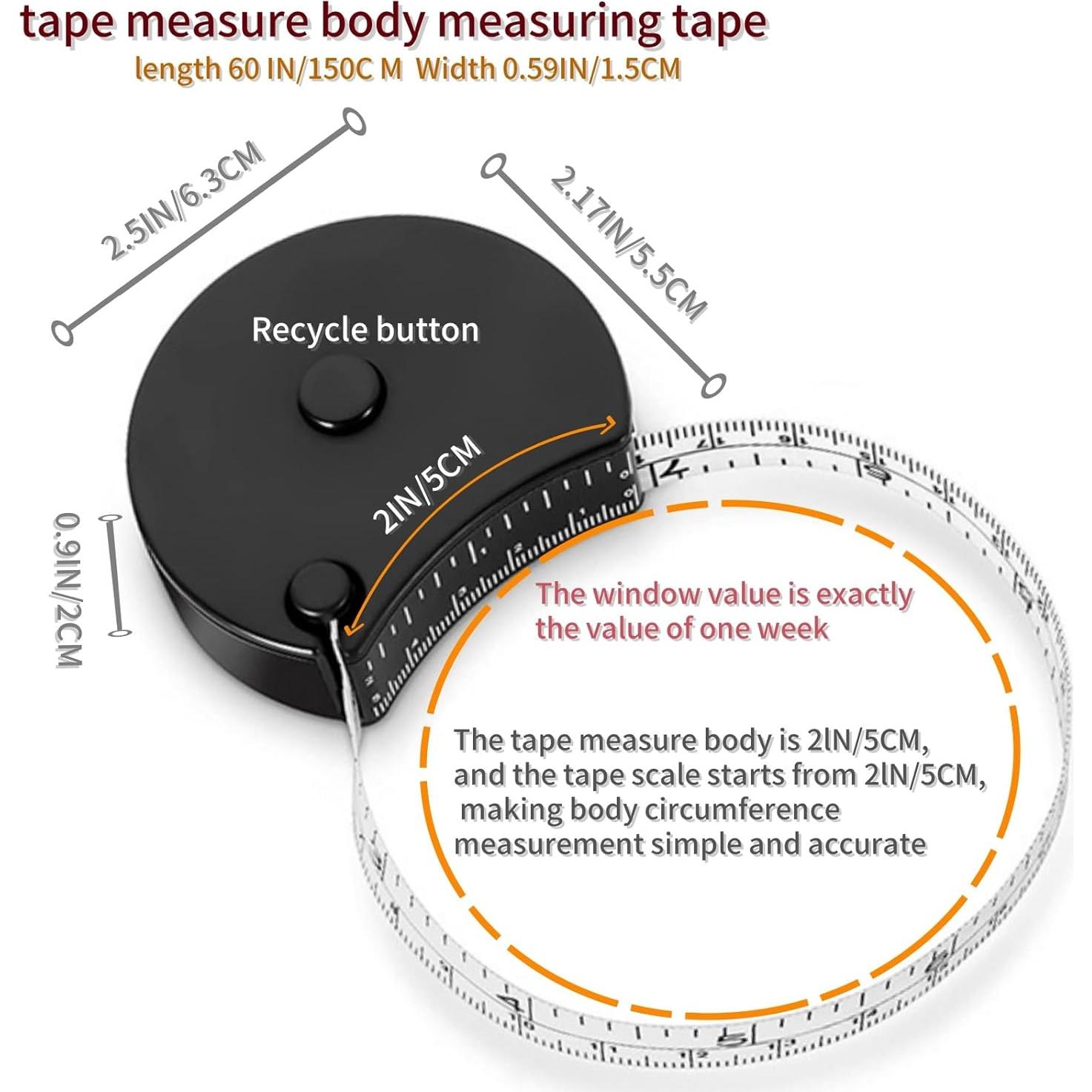 Cinta Métrica Retráctil Oiyaku 150cm Doble Escala Fitness