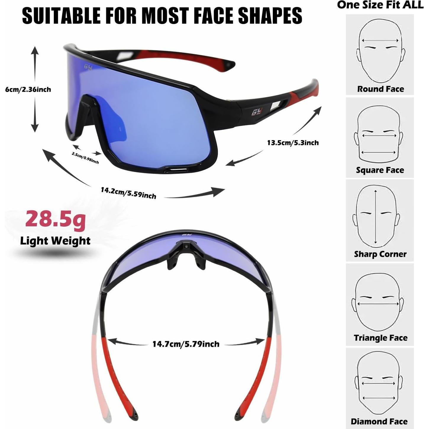 Gafas de Tiro GY Polarizadas Unisex con Estuche - Lente Azul