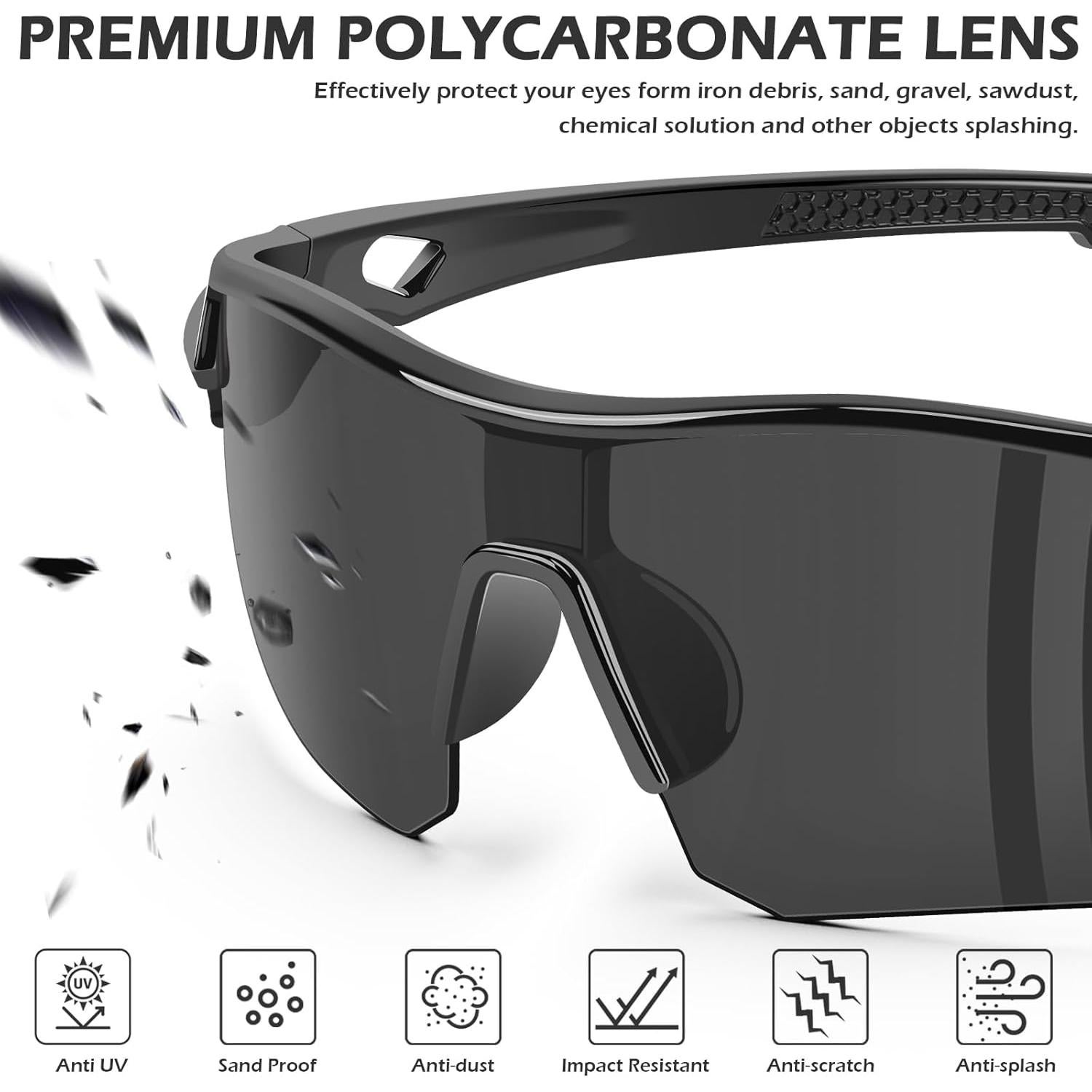 Gafas de Seguridad OXG 6 Paquete Lentes Resistentes Unisex