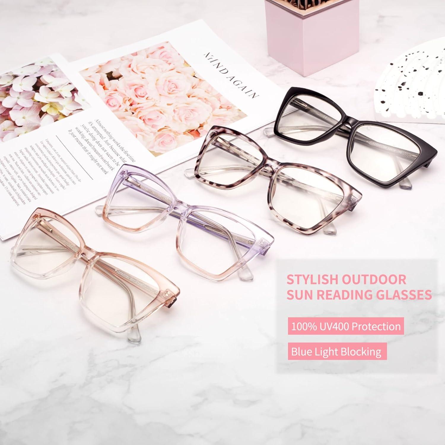 Gafas de lectura TR90 anti luz azul para mujeres 1.75D