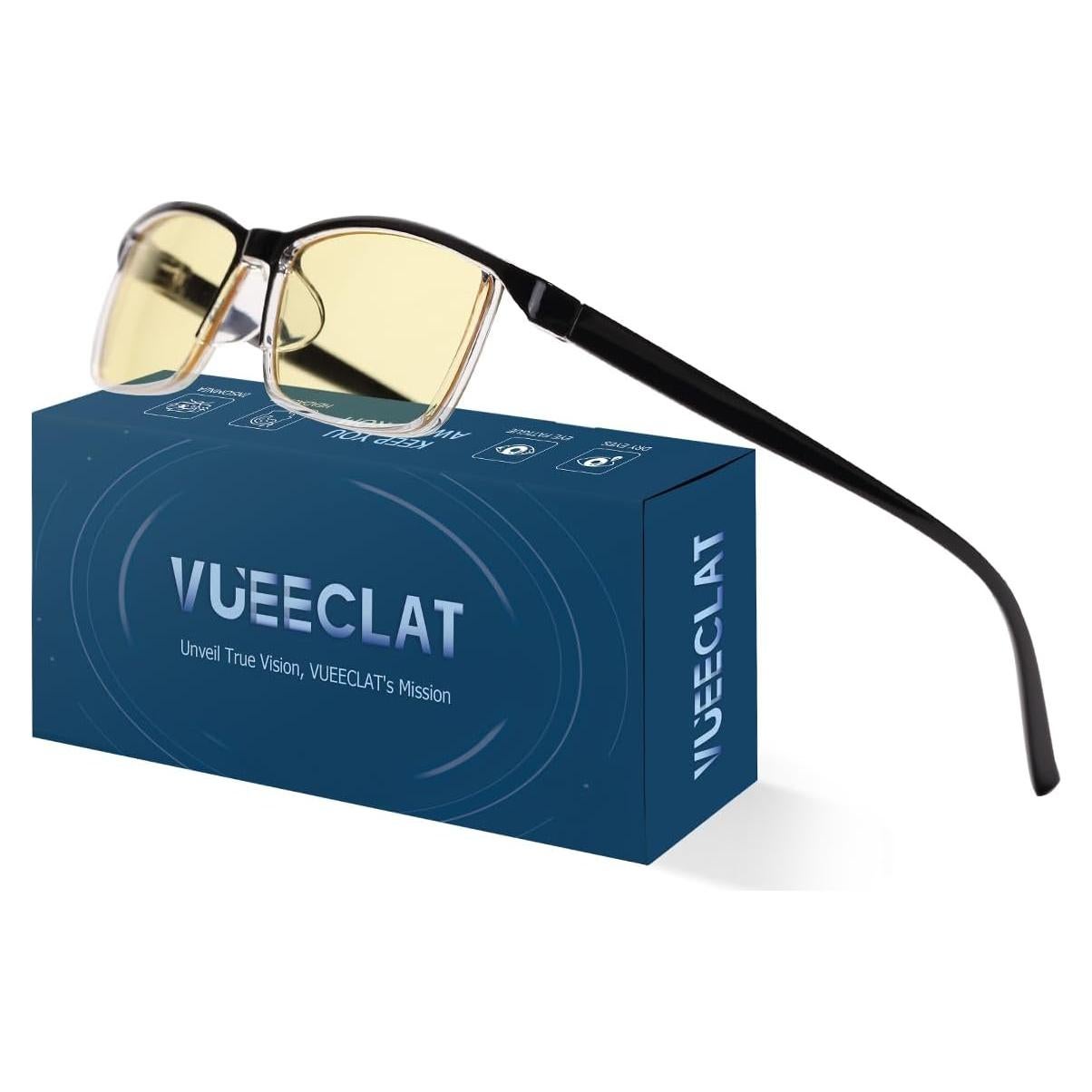 Gafas de Bloqueo de Luz Azul VUEECLAT Amarillo 80% Anti-Fatiga