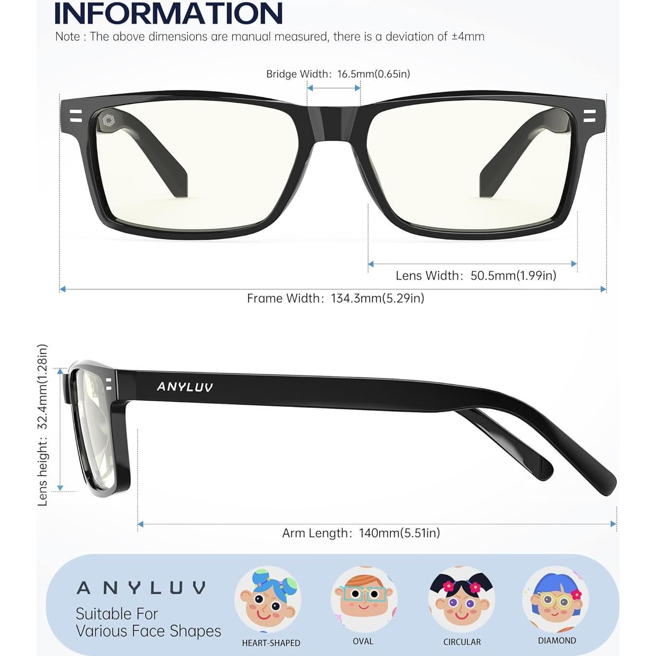 Gafas de Luz Azul ANYLUV para Niños A144-A, Protección UV400