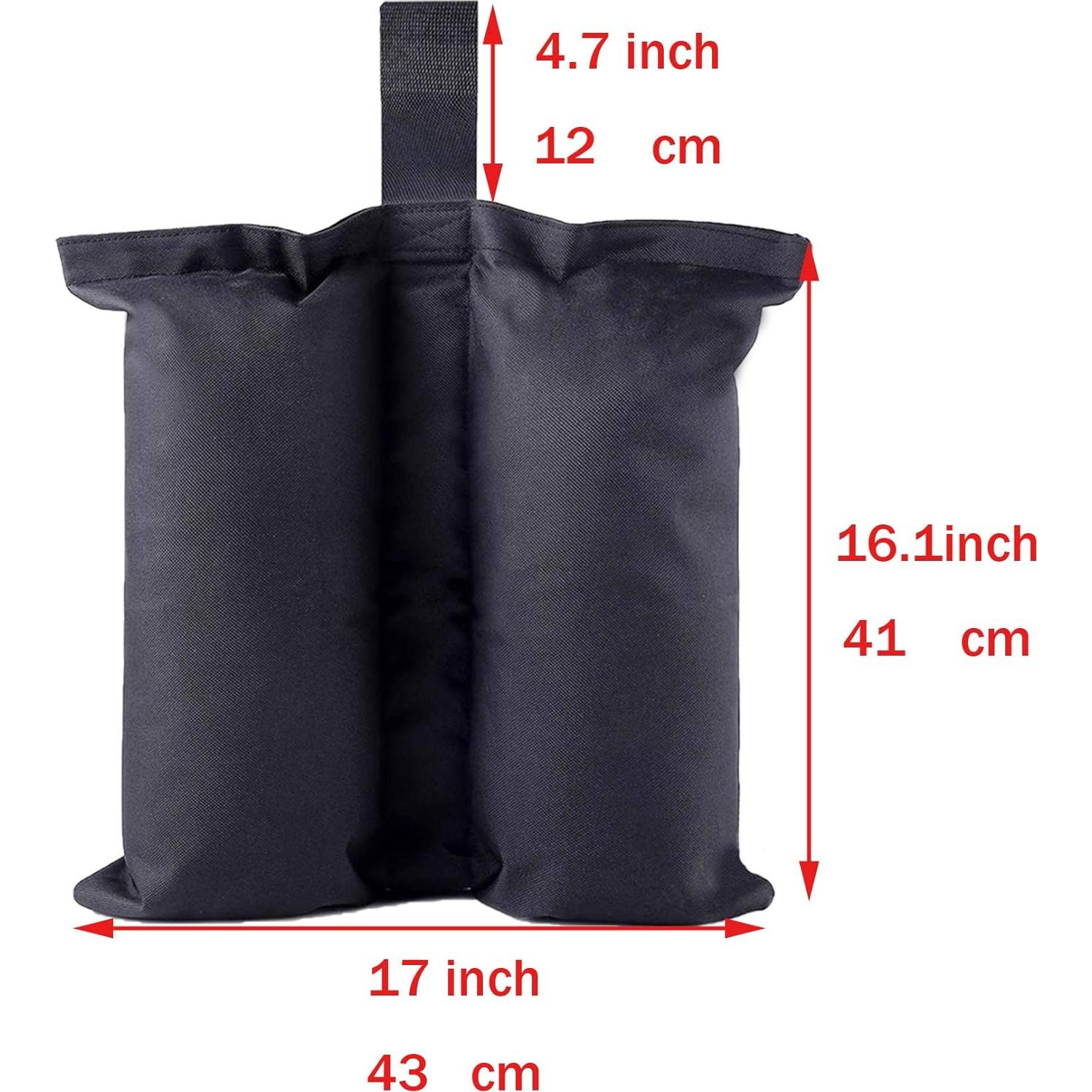 Bolsas de peso para toldo CACTIYE, paquete de 4, negro