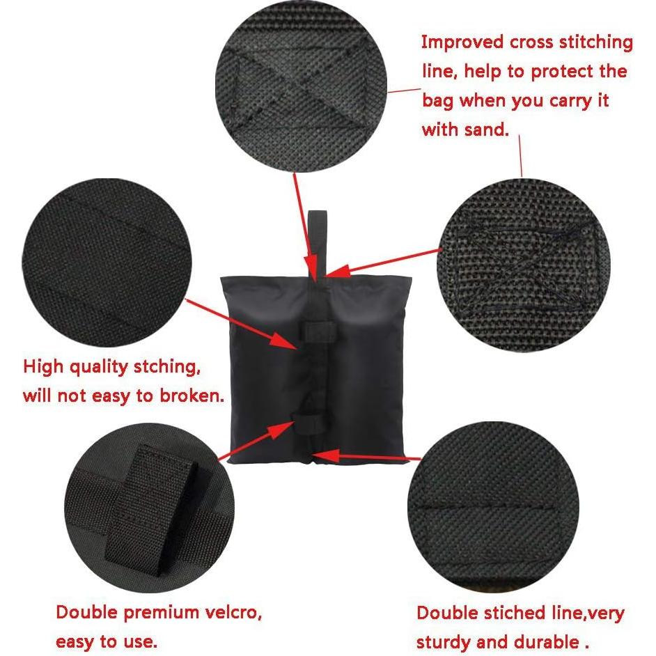 Bolsas de peso para toldo CACTIYE, paquete de 4, negro