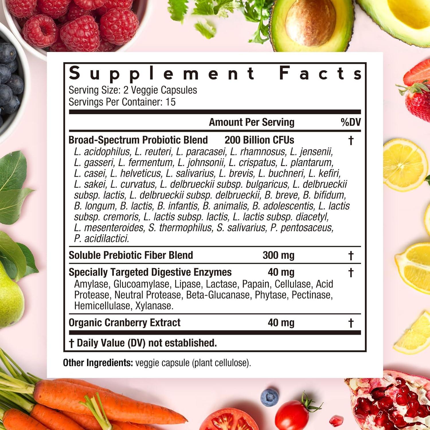 Probioticos Recetas del Doctor para Mujeres 200B CFUs 30 Cápsulas