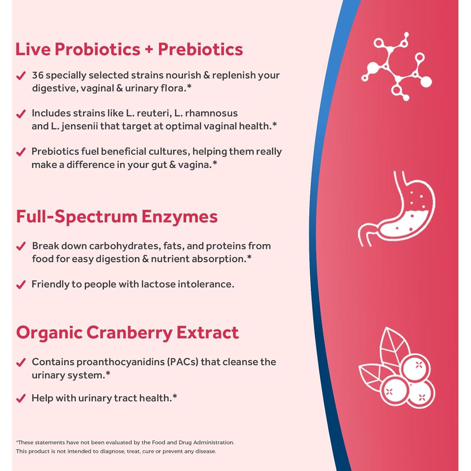 Probioticos Recetas del Doctor para Mujeres 200B CFUs 30 Cápsulas