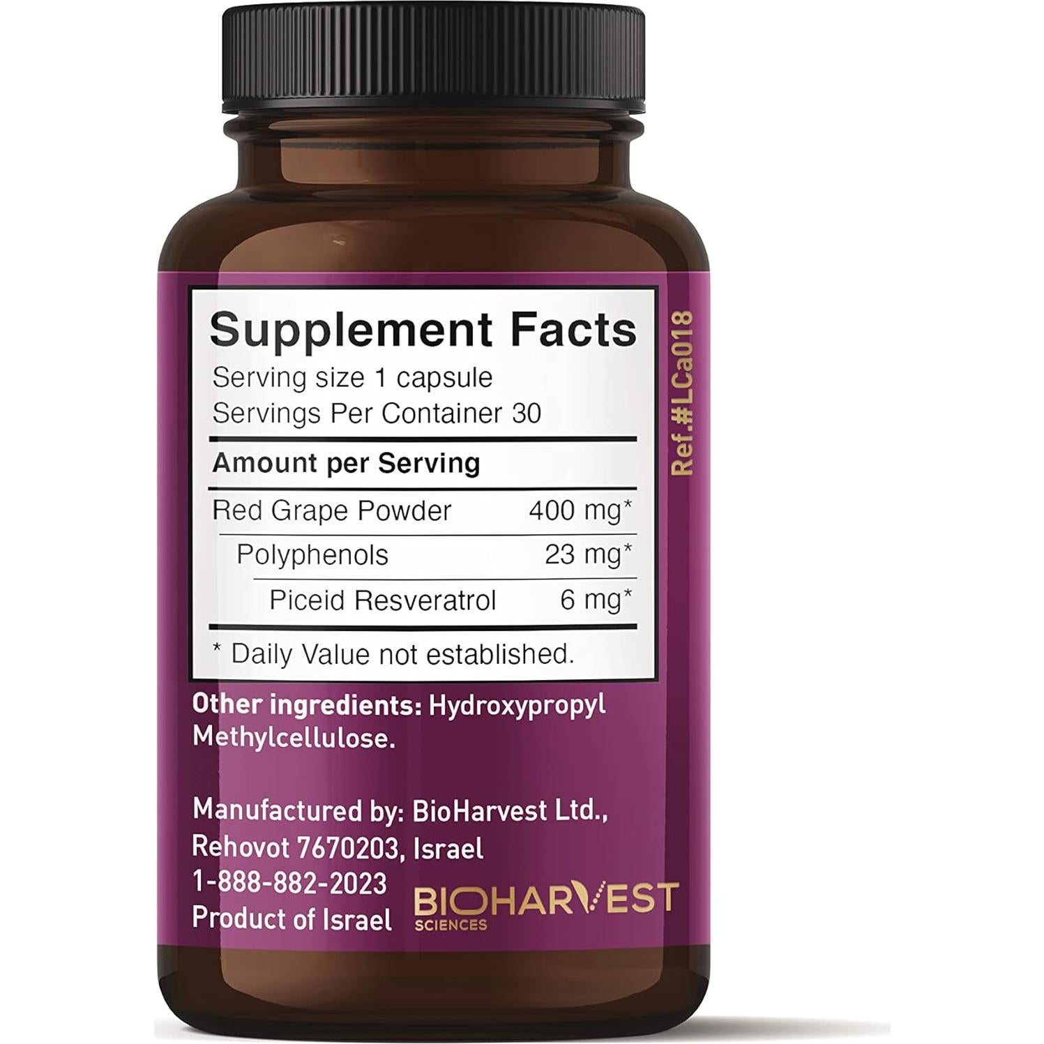 VINIA Suplemento de Resveratrol Piceid 30 Cápsulas Veganas