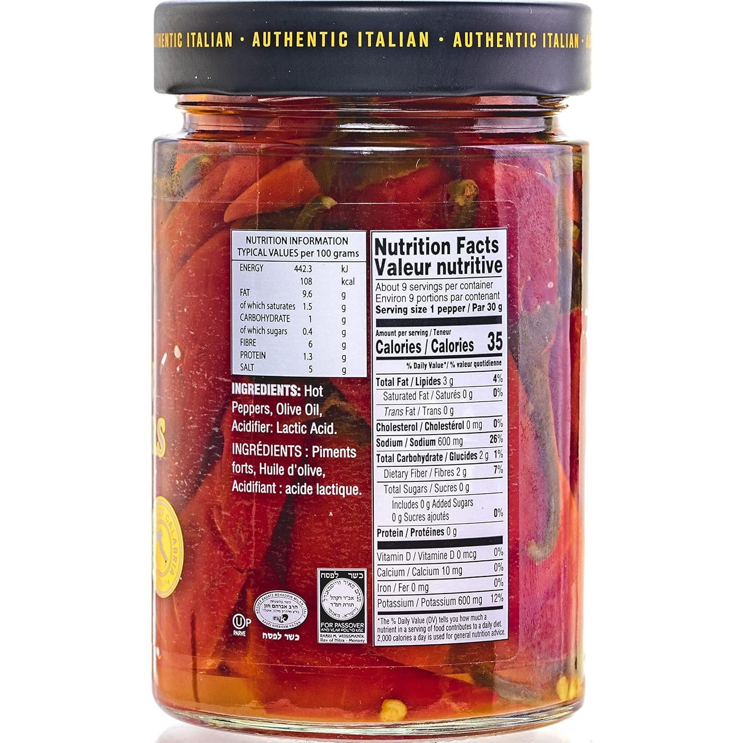 Pimientos Picantes Calabreses Tuscanini en Aceite de Oliva 260g