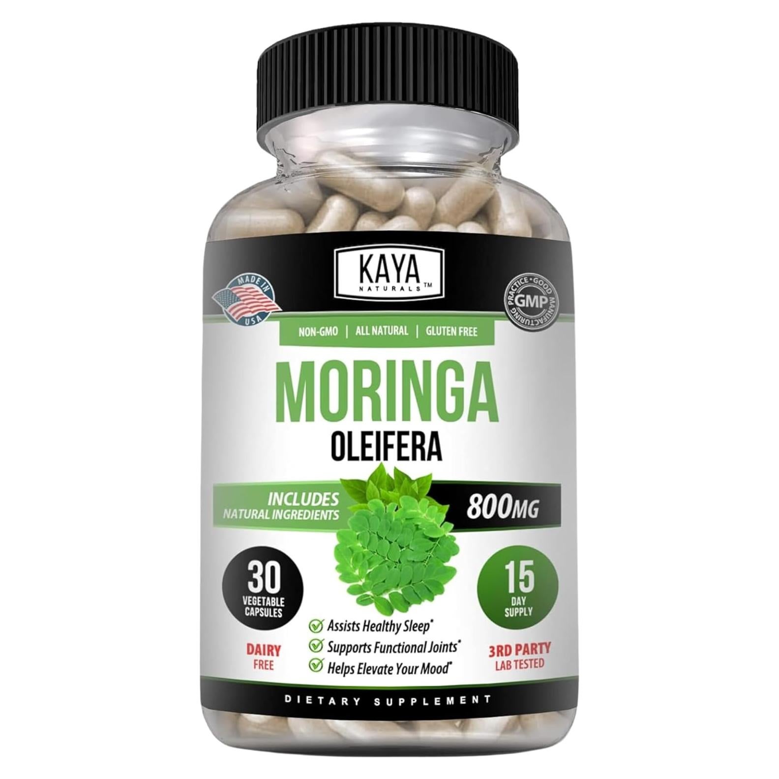 Suplemento de Moringa Kaya Naturals - 30 Cápsulas Vegetales