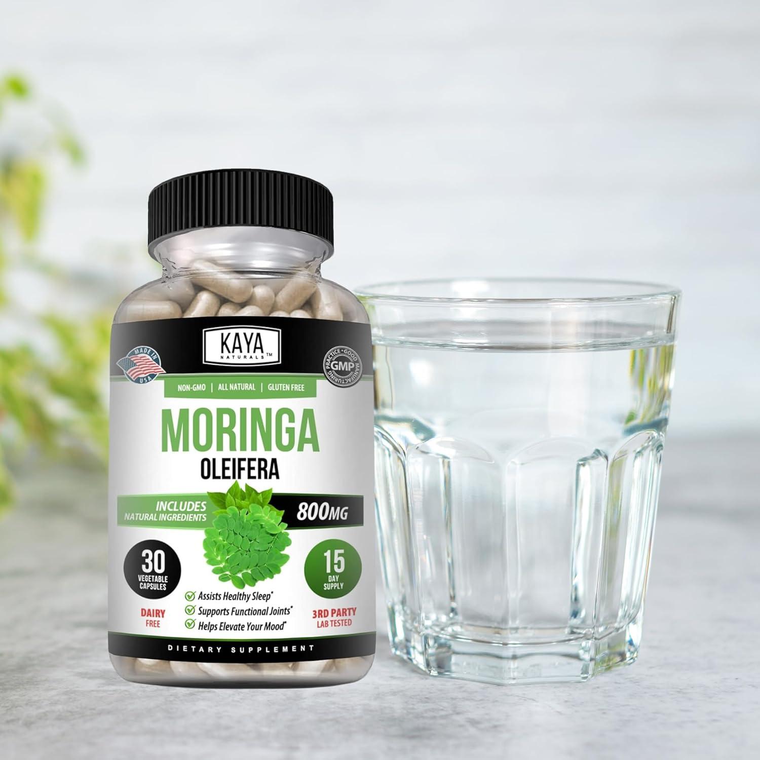 Suplemento de Moringa Kaya Naturals - 30 Cápsulas Vegetales