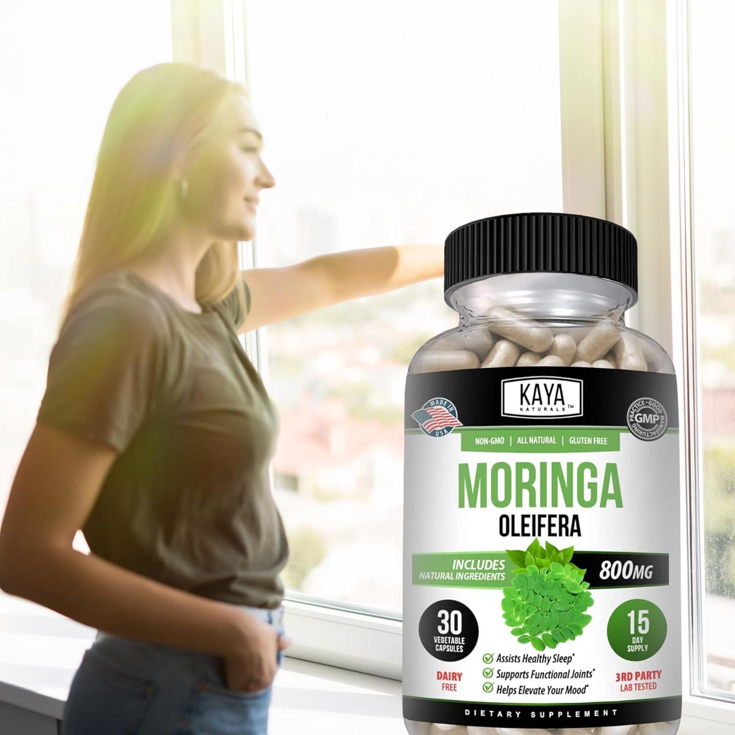 Suplemento de Moringa Kaya Naturals - 30 Cápsulas Vegetales