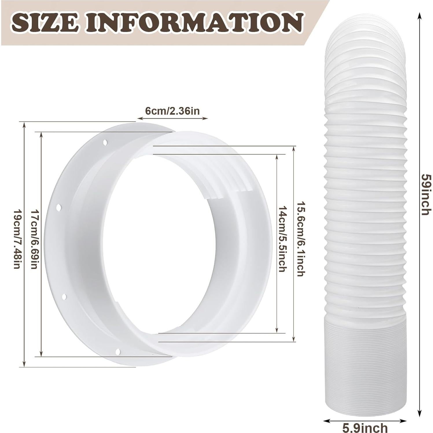 Conector de Ventilación para Aire Acondicionado Portátil Pushglossy 149.86 cm