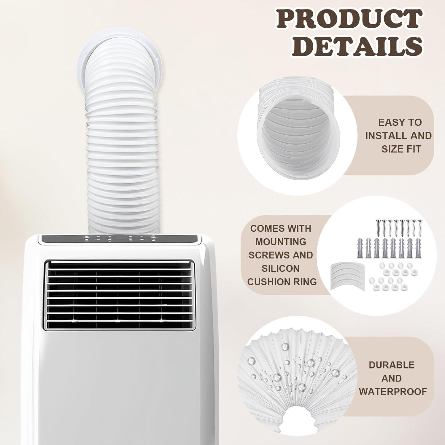 Conector de Ventilación para Aire Acondicionado Portátil Pushglossy 149.86 cm