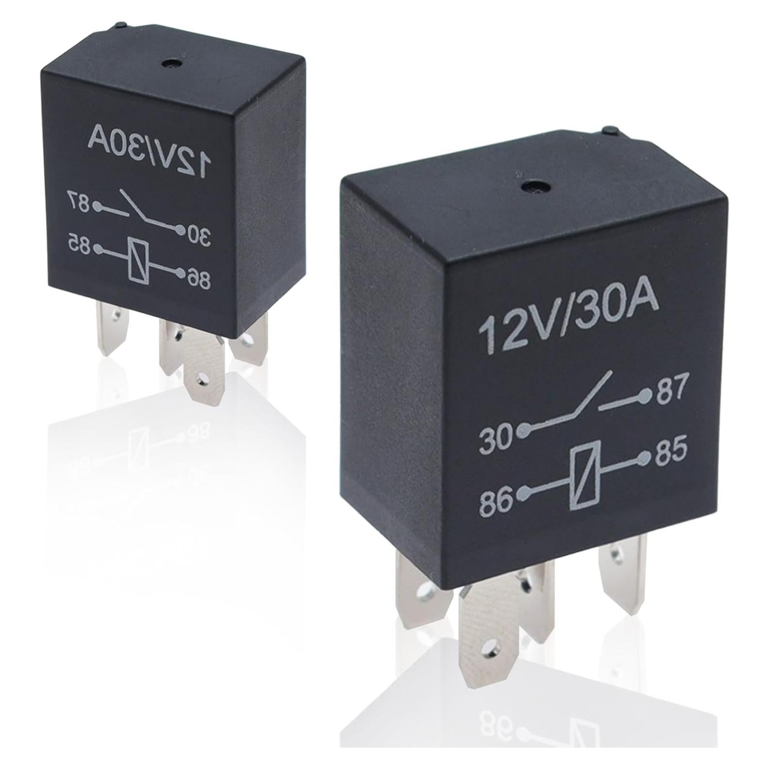 Relé Automático Jitrendo 4 Pines 12V 30A a Prueba de Agua - 2 Pcs