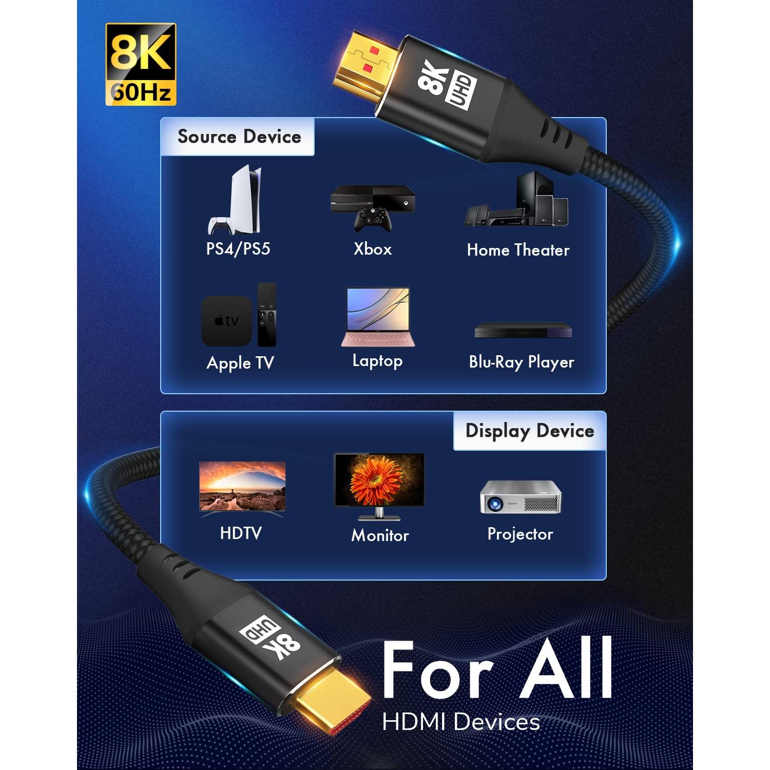 Cable HDMI 2.1 KELink 30.48cm Ultra Alta Velocidad 4K 8K