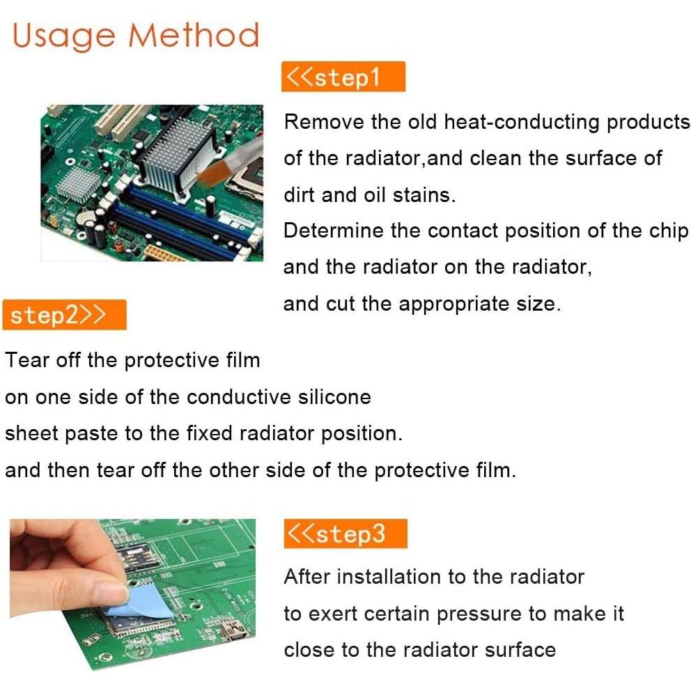 Almohadilla Térmica AIYUNNI 100x100x0.5mm 6.0 W/mK Silicona