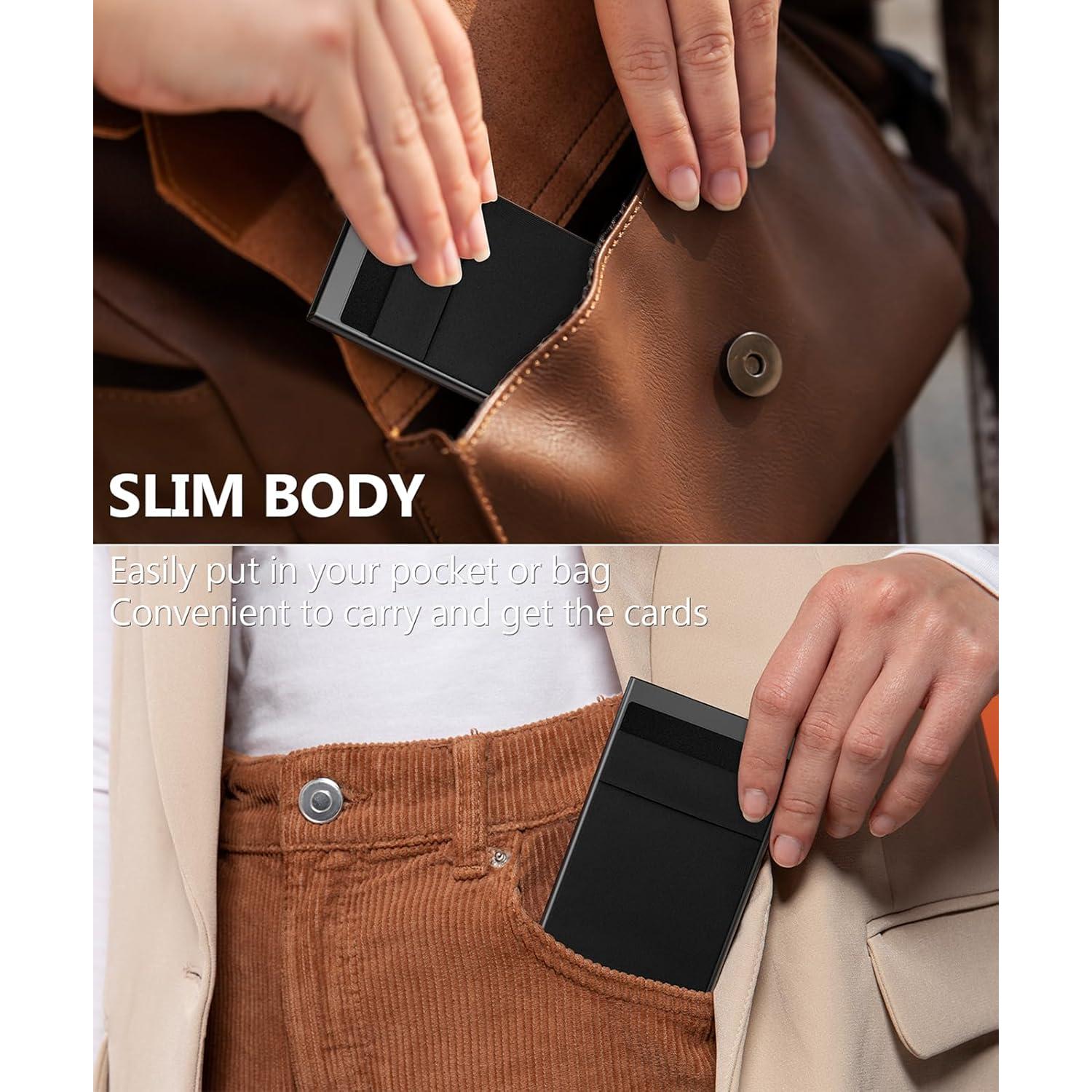Cartera Slim ONLOOKER para Hombres con Bloqueo RFID - Negro Mate