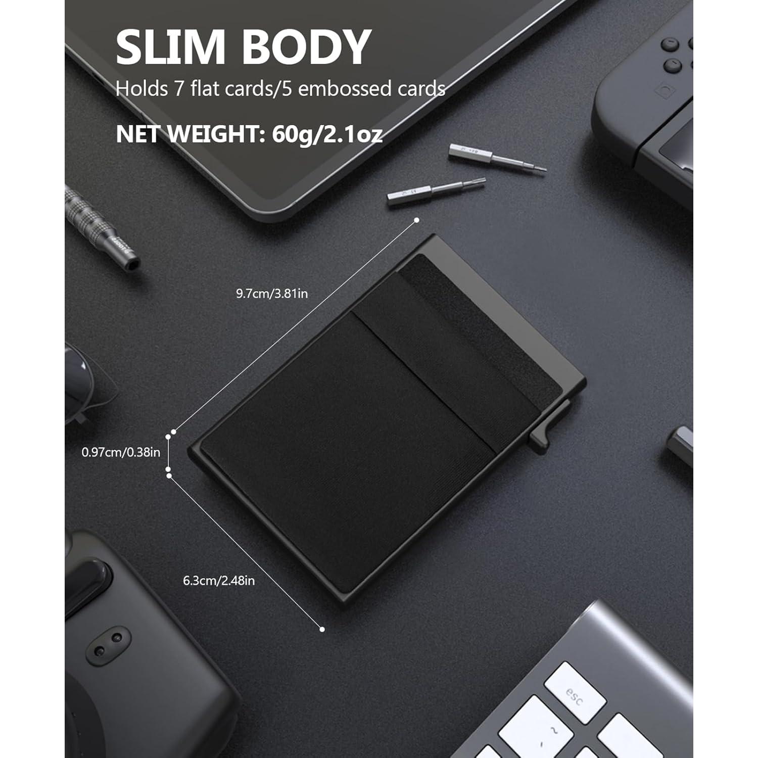 Cartera Slim ONLOOKER para Hombres con Bloqueo RFID - Negro Mate