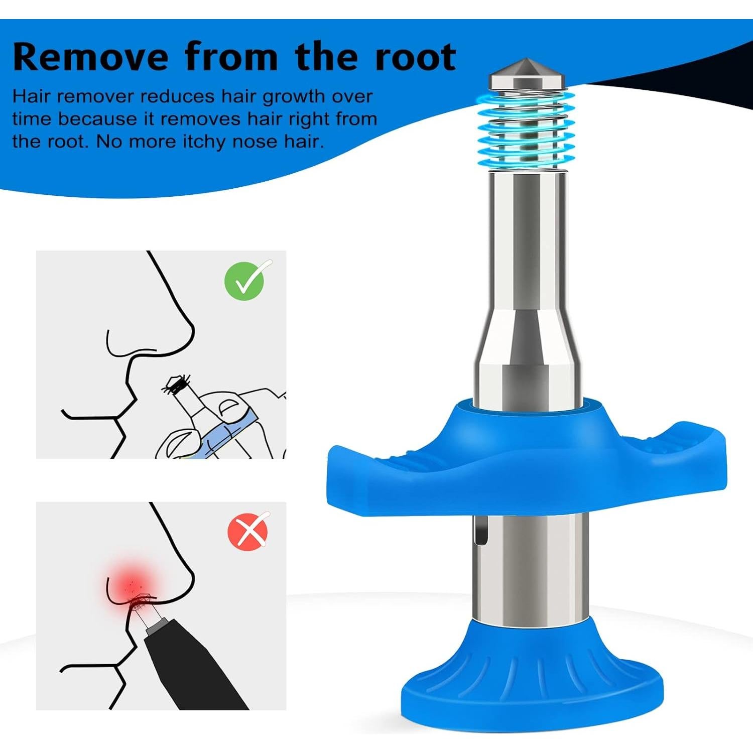 Eliminador de Vello Nasal y Auricular Esznuoky Manual Azul