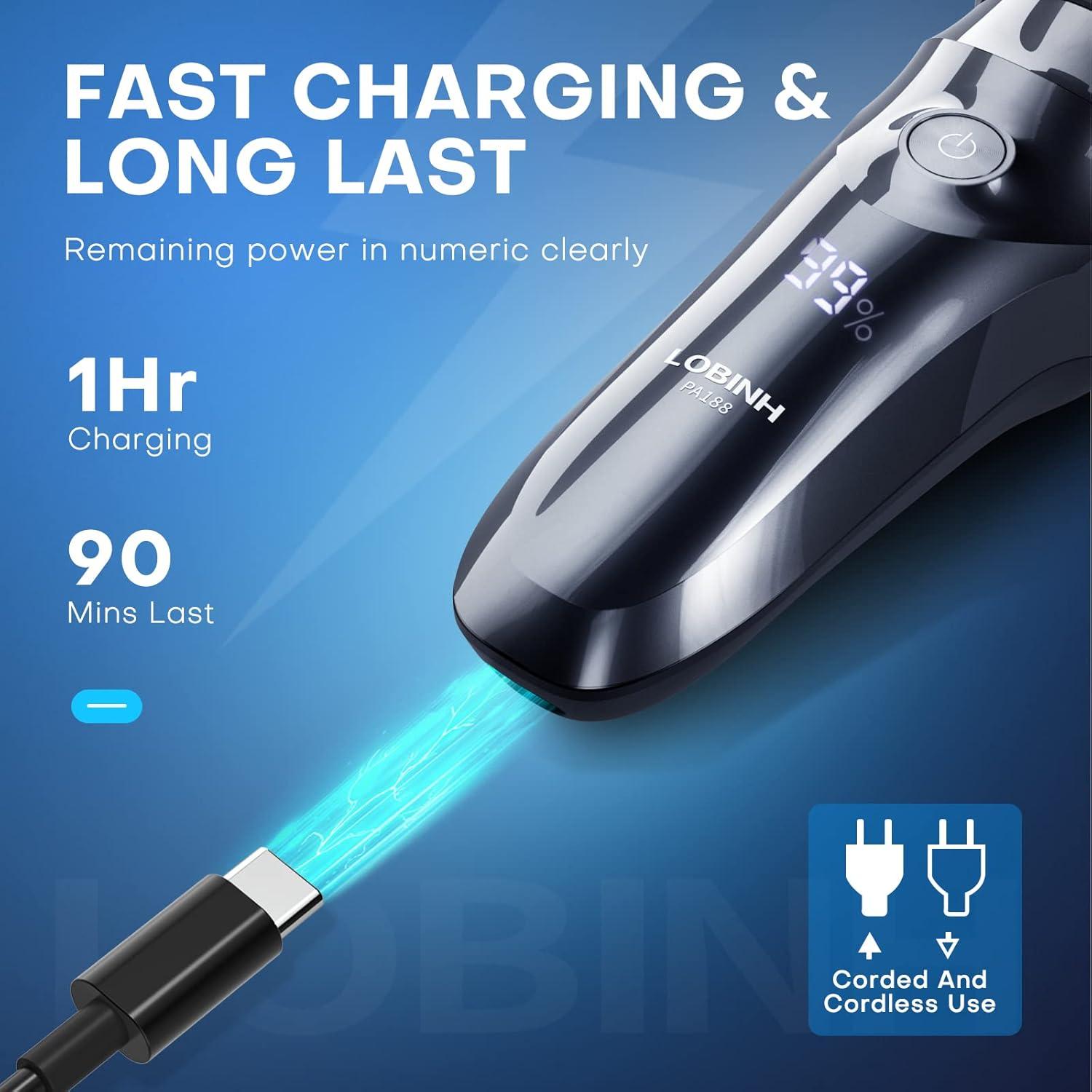 Afeitadora Eléctrica LOBINH PA188 4D Impermeable con Cargador
