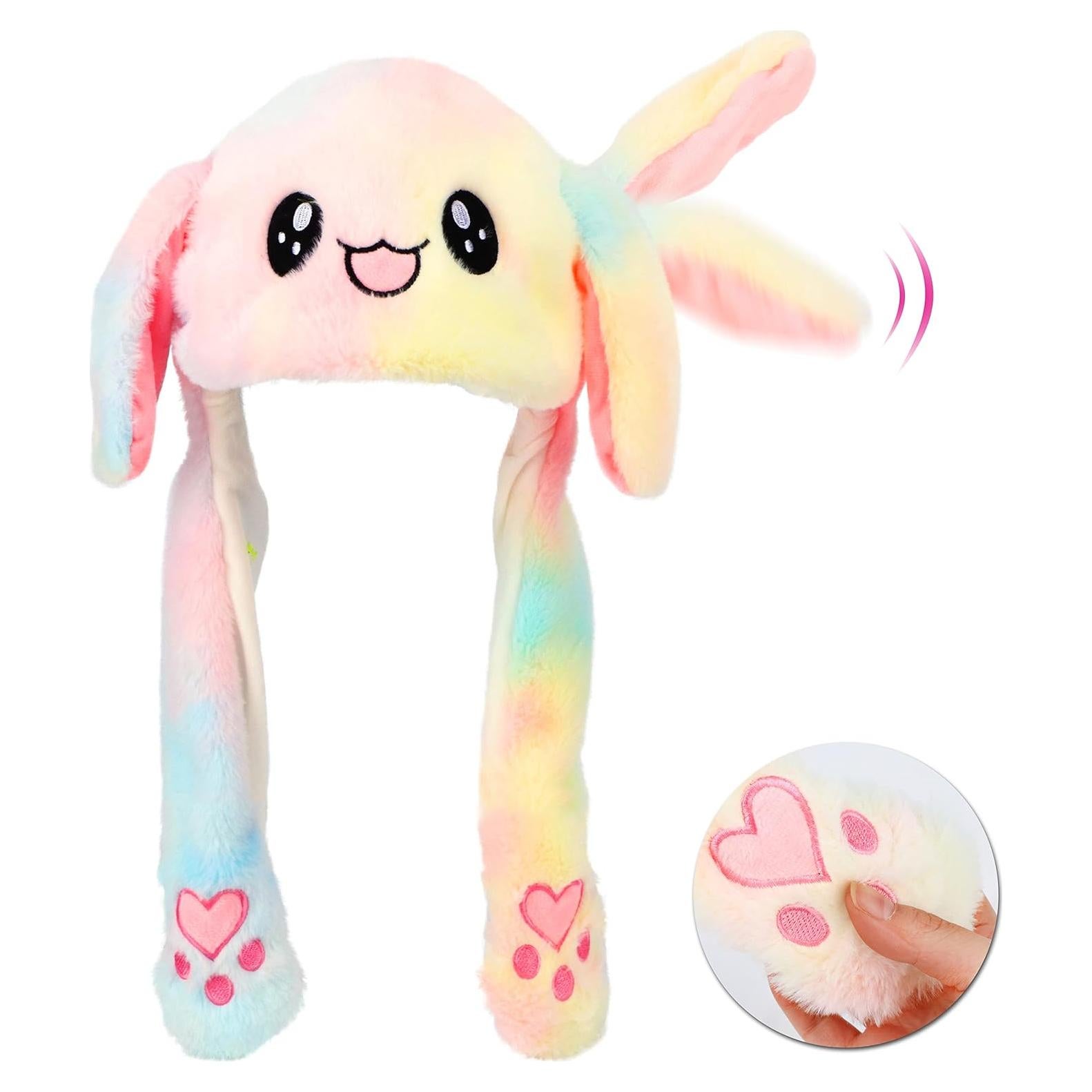 Sombrero de Animal con Orejas Móviles BH001 Conejo Arcoíris