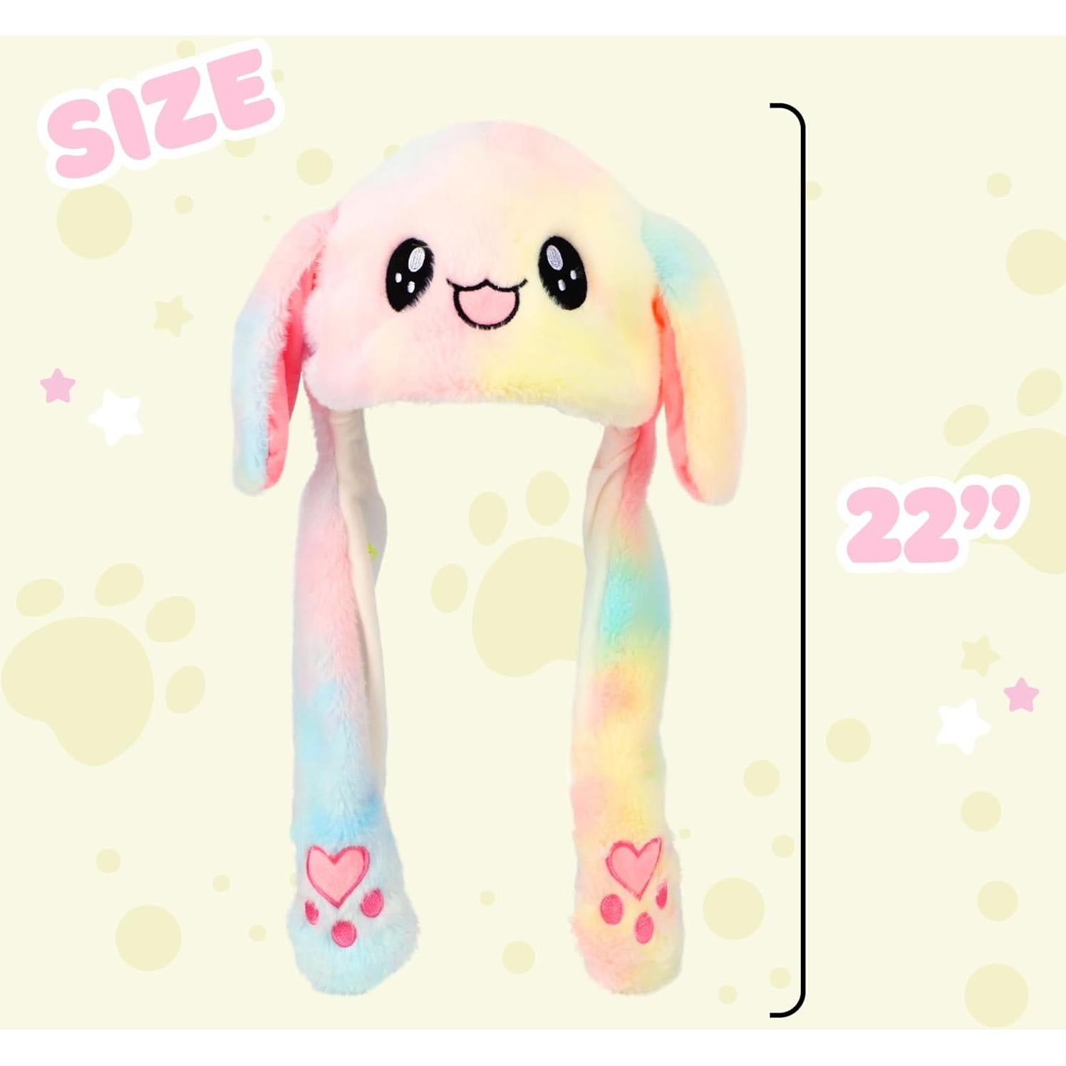 Sombrero de Animal con Orejas Móviles BH001 Conejo Arcoíris