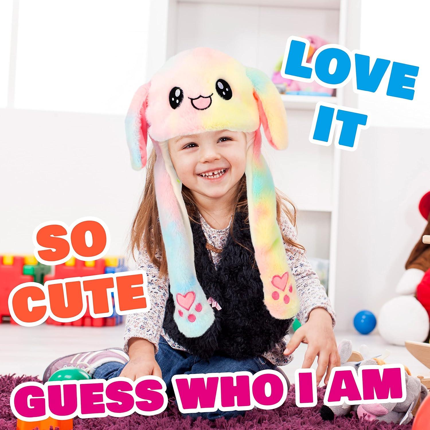 Sombrero de Animal con Orejas Móviles BH001 Conejo Arcoíris