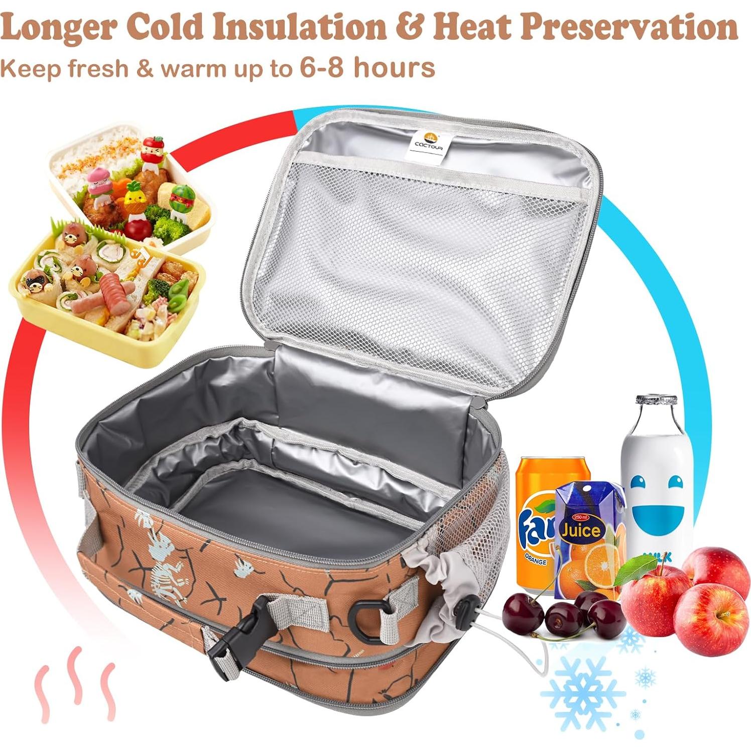 Bolsa de Almuerzo Aislada CaCTOUR para Niños Marrón 9L