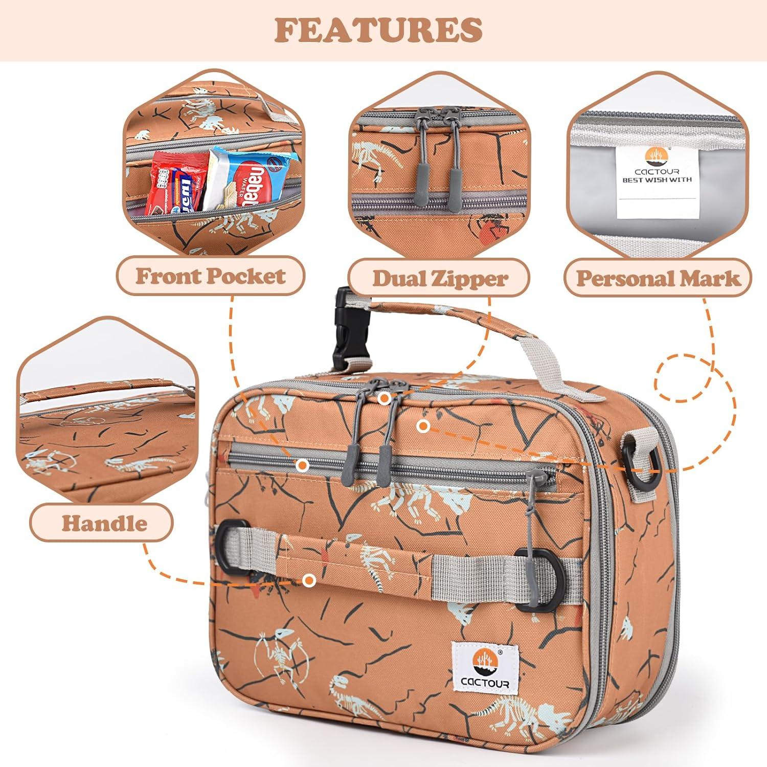 Bolsa de Almuerzo Aislada CaCTOUR para Niños Marrón 9L