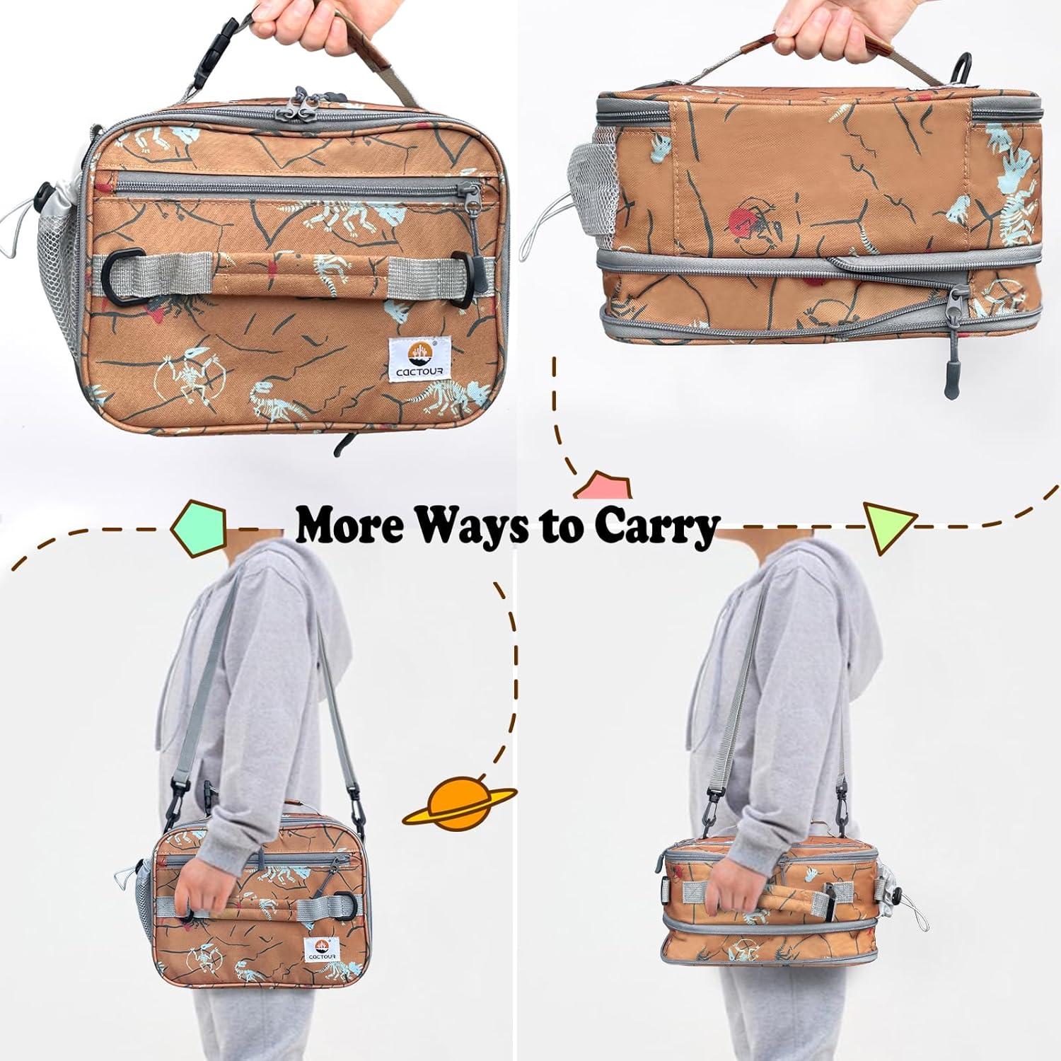 Bolsa de Almuerzo Aislada CaCTOUR para Niños Marrón 9L