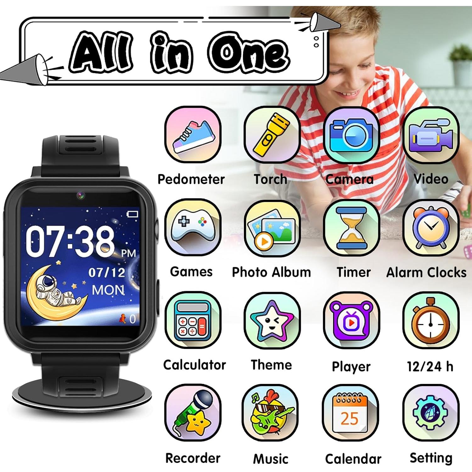 Reloj Inteligente para Niños LITEYPP con Cámara y 24 Juegos