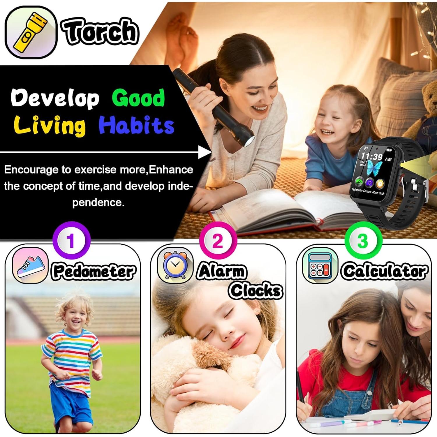 Reloj Inteligente para Niños LITEYPP con Cámara y 24 Juegos