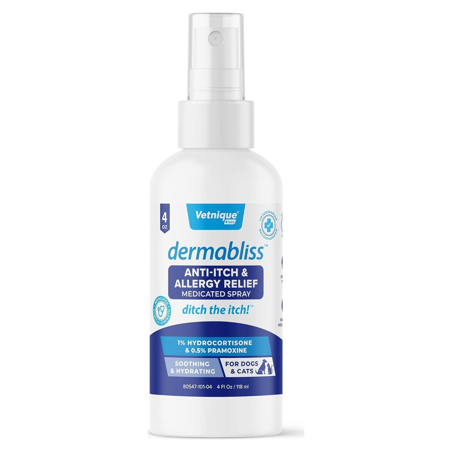 Spray Antipicazón Dermabliss Vetnique 113.4g para Perros y Gatos