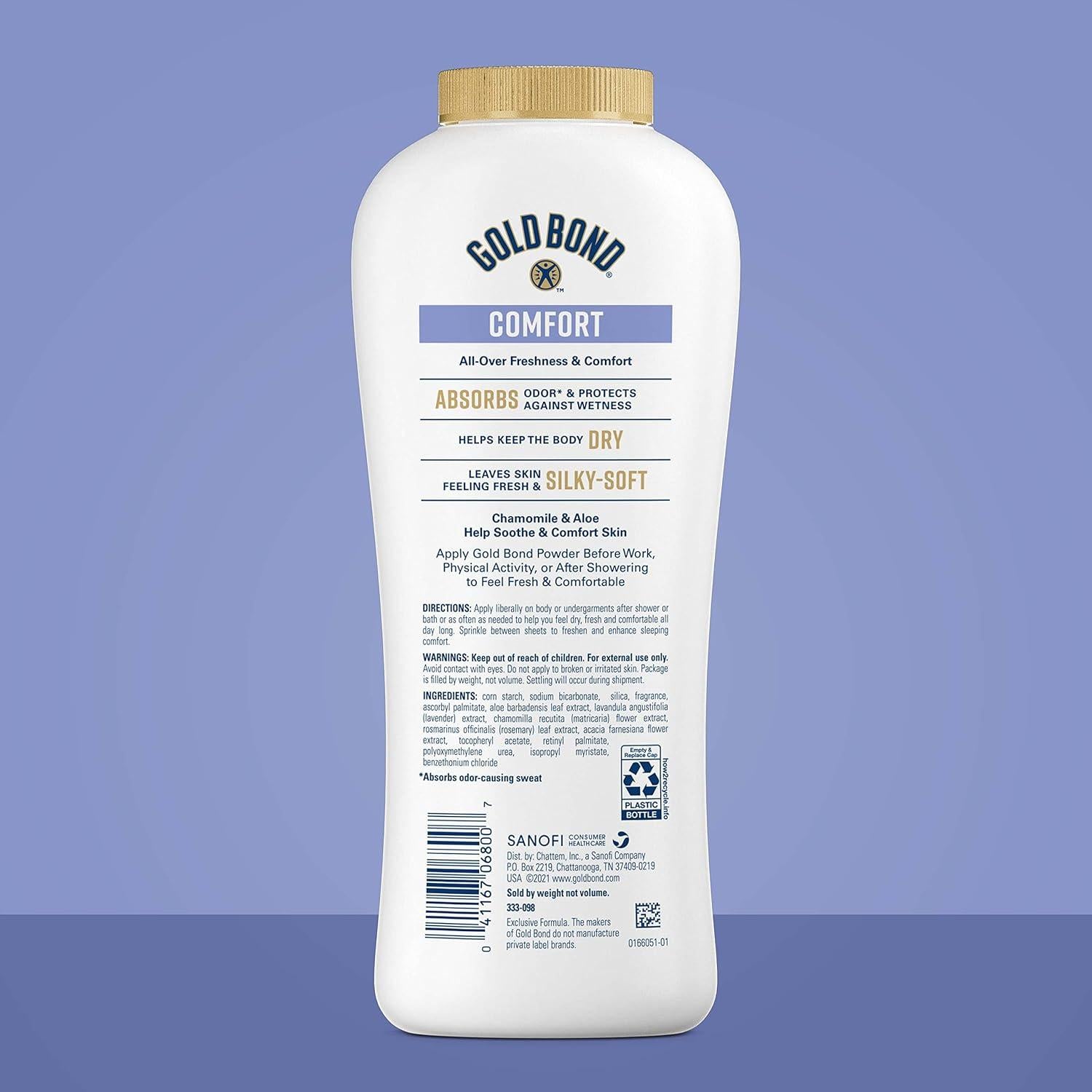 Polvo Corporal Gold Bond Comfort 283.5 g Sin Talco Aloe Manzanilla