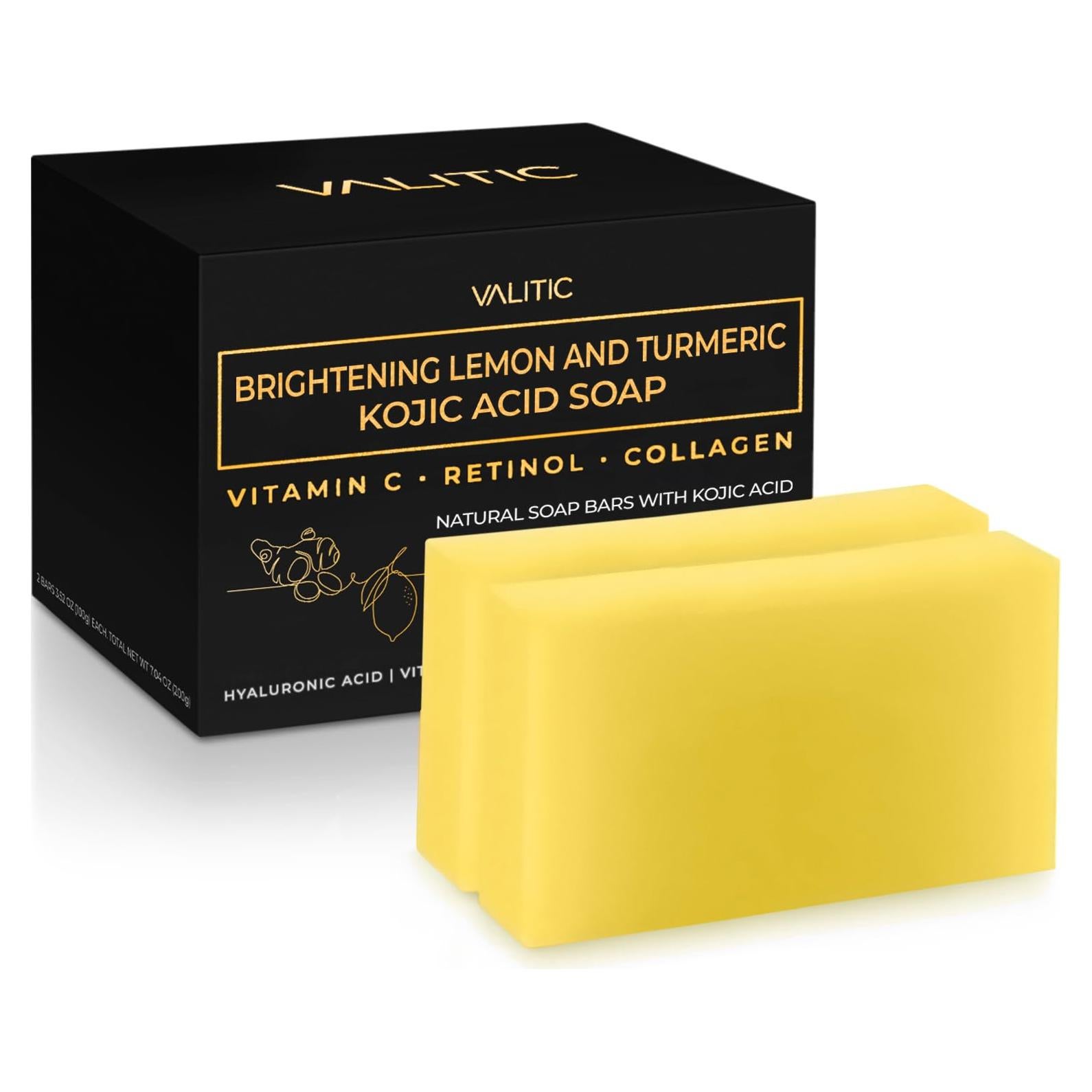 Jabón Aclarador Valitic de Limón y Cúrcuma 2 Paquete