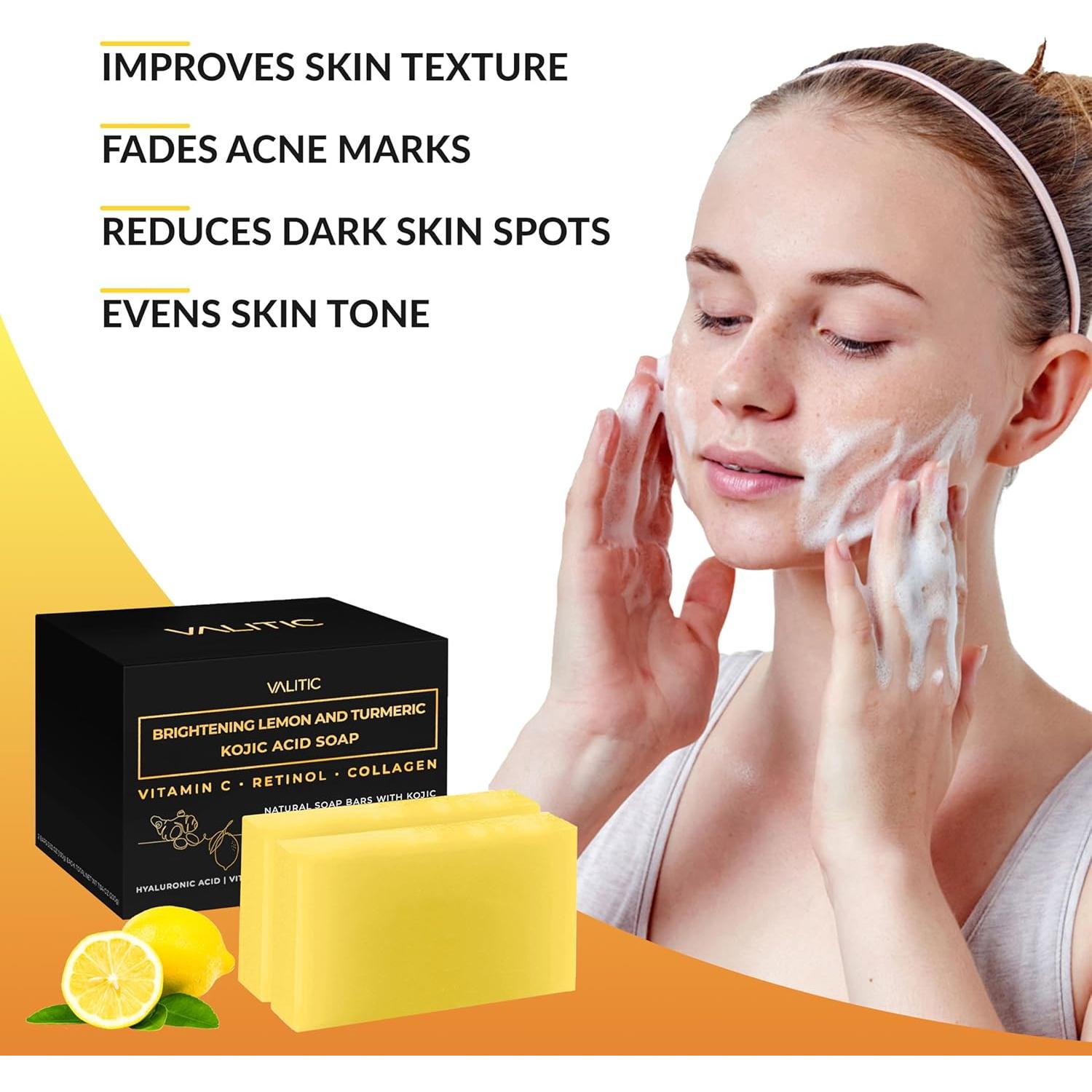 Jabón Aclarador Valitic de Limón y Cúrcuma 2 Paquete
