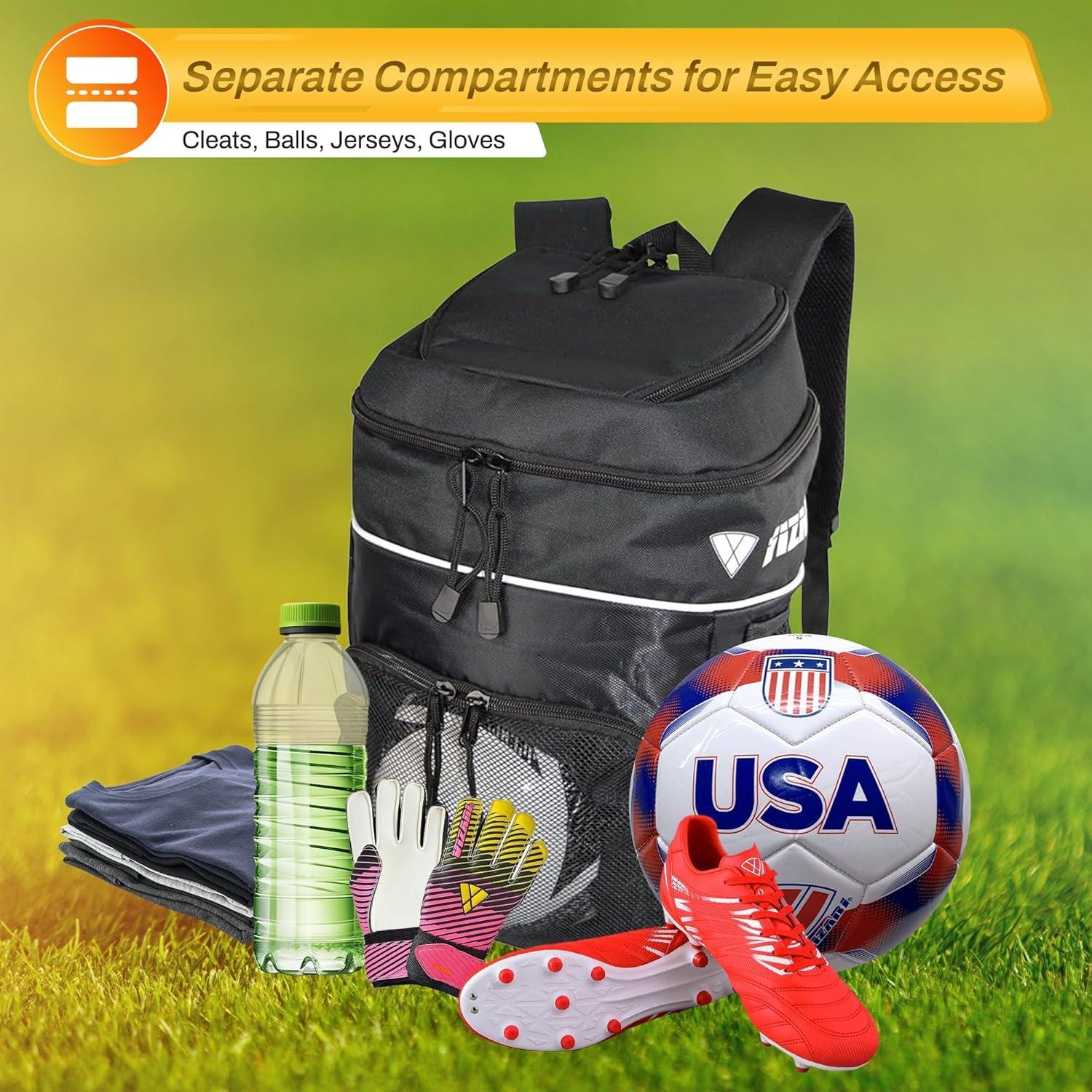 Mochila de Fútbol Vizari Titan - Resistente al Agua, Negro