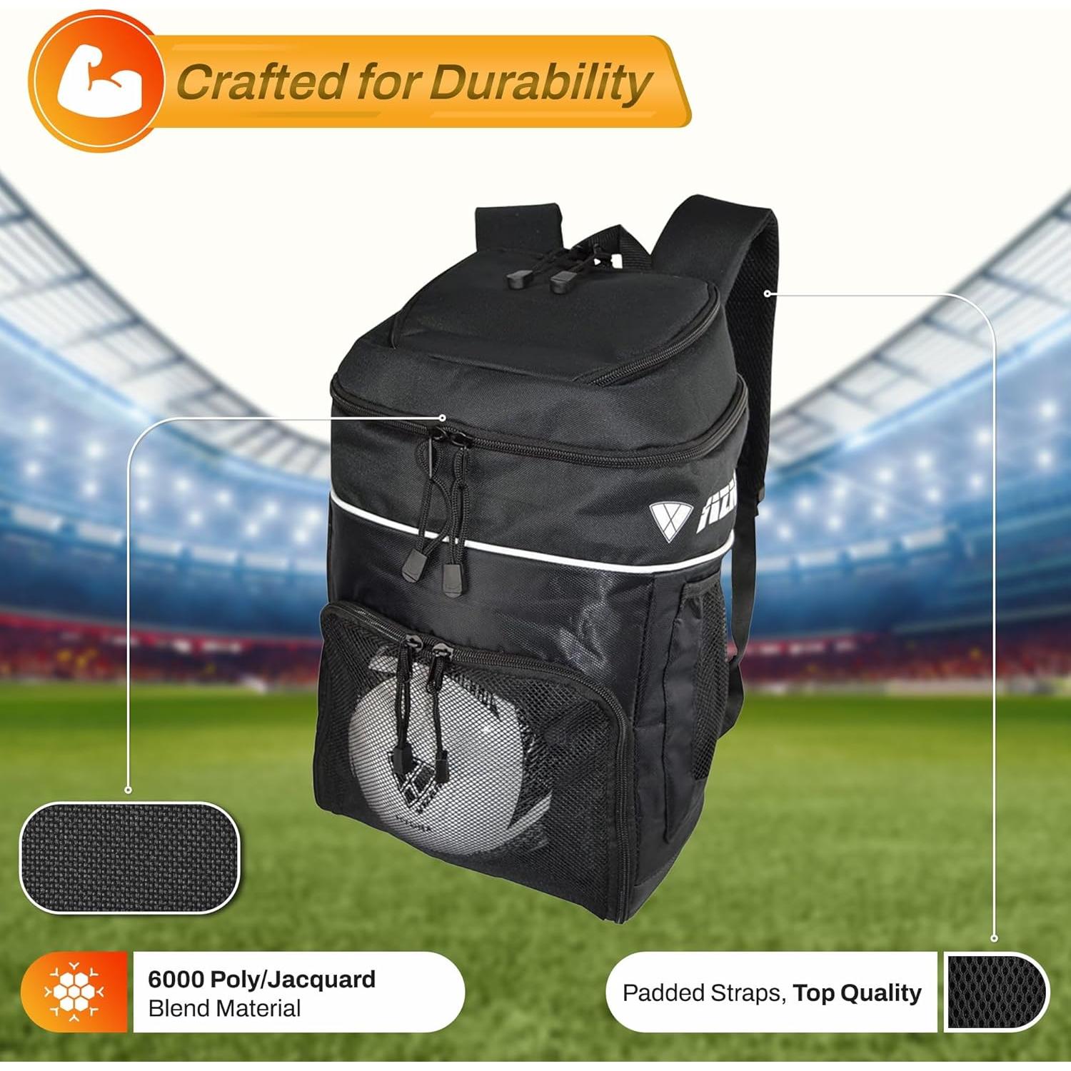Mochila de Fútbol Vizari Titan - Resistente al Agua, Negro
